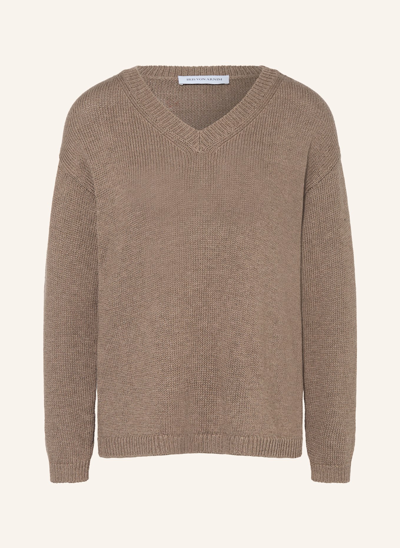 IRIS von ARNIM Trui DIONA met zijde en linnen: TAUPE