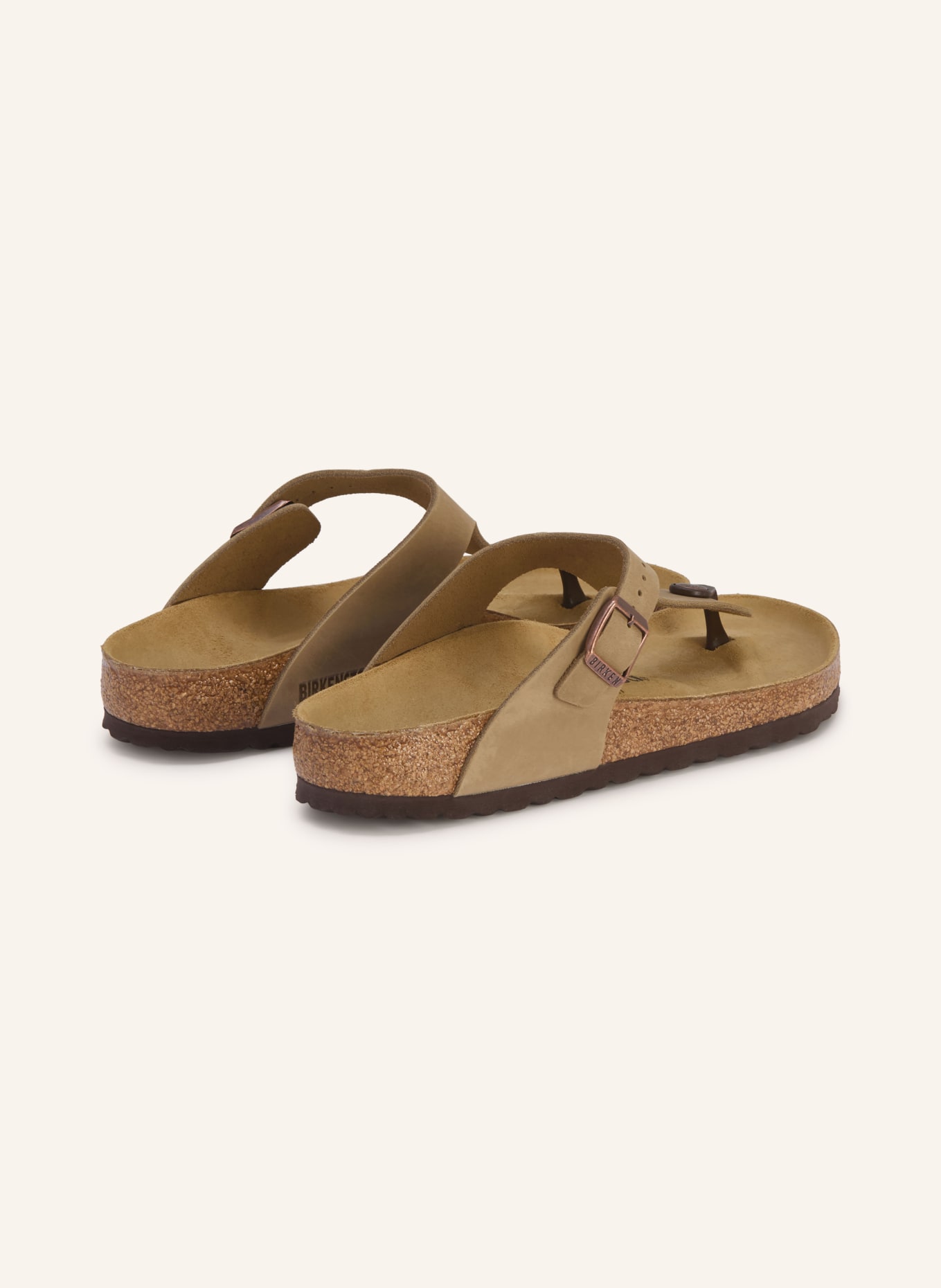 BIRKENSTOCK Séparateur d'orteils GIZEH LEATHER OILED: MARRON CLAIR
