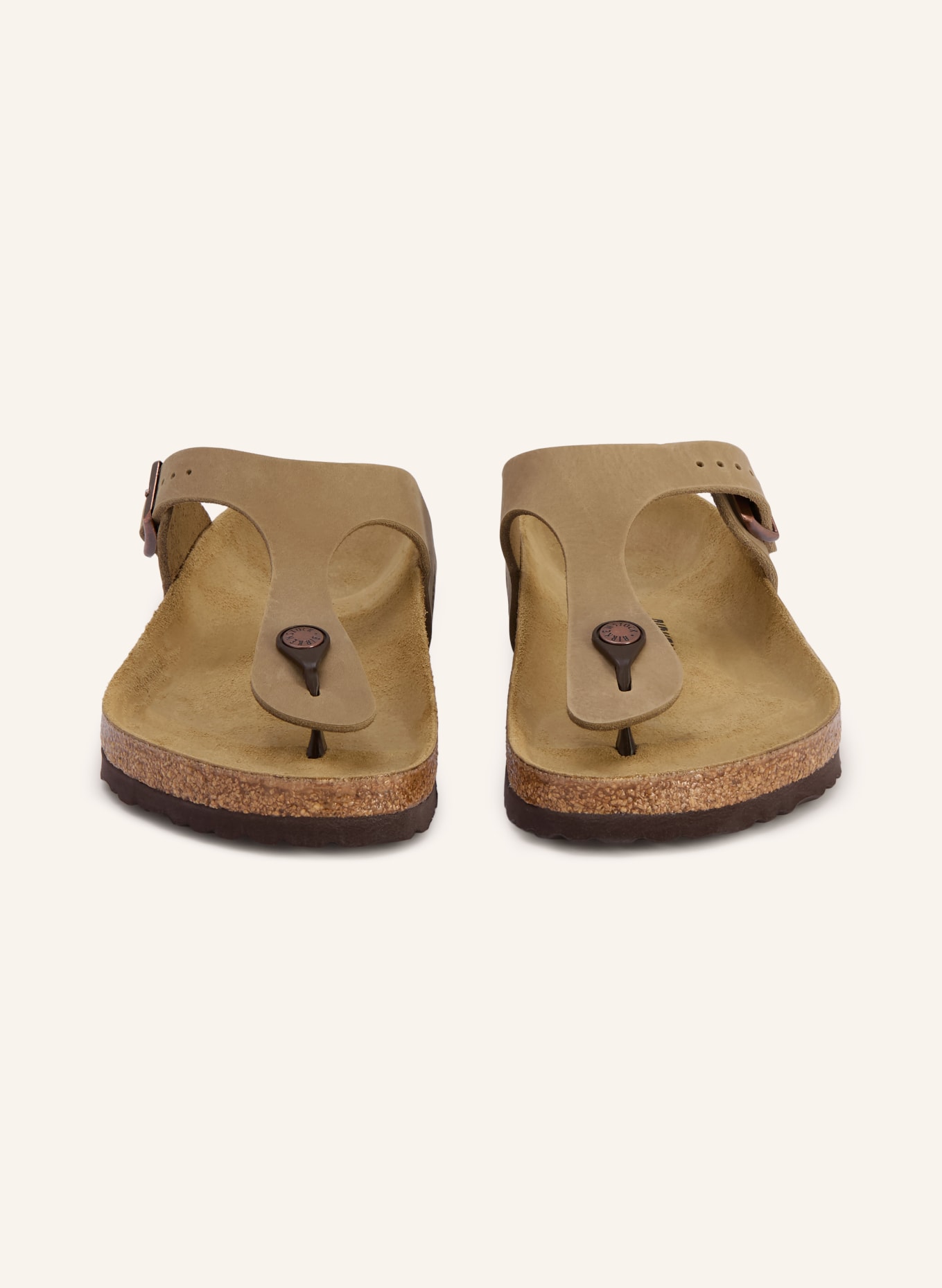 BIRKENSTOCK Séparateur d'orteils GIZEH LEATHER OILED: MARRON CLAIR