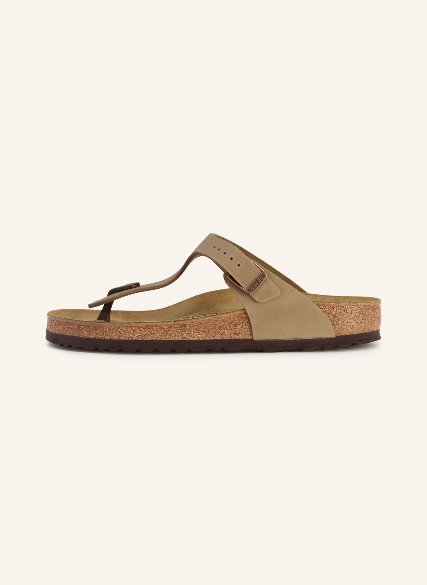BIRKENSTOCK Séparateur d'orteils GIZEH LEATHER OILED: MARRON CLAIR
