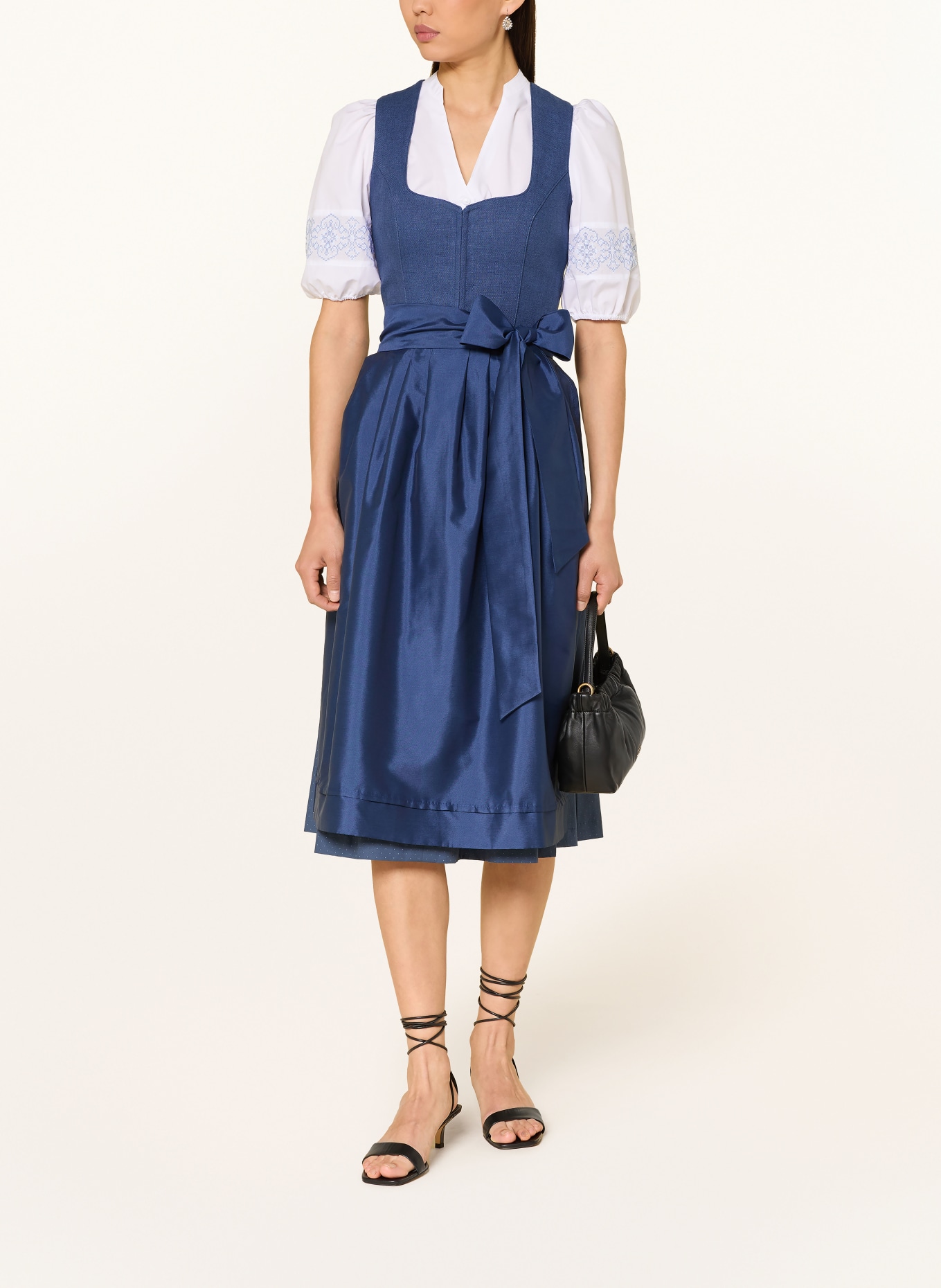 WALDORFF Dirndlbluse: WEISS / HELLBLAU