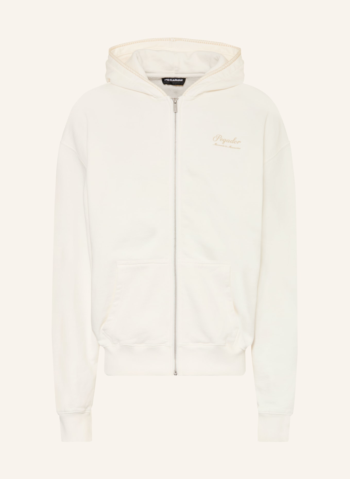 PEGADOR Oversized-Sweatjacke MORCOTE: WEISS