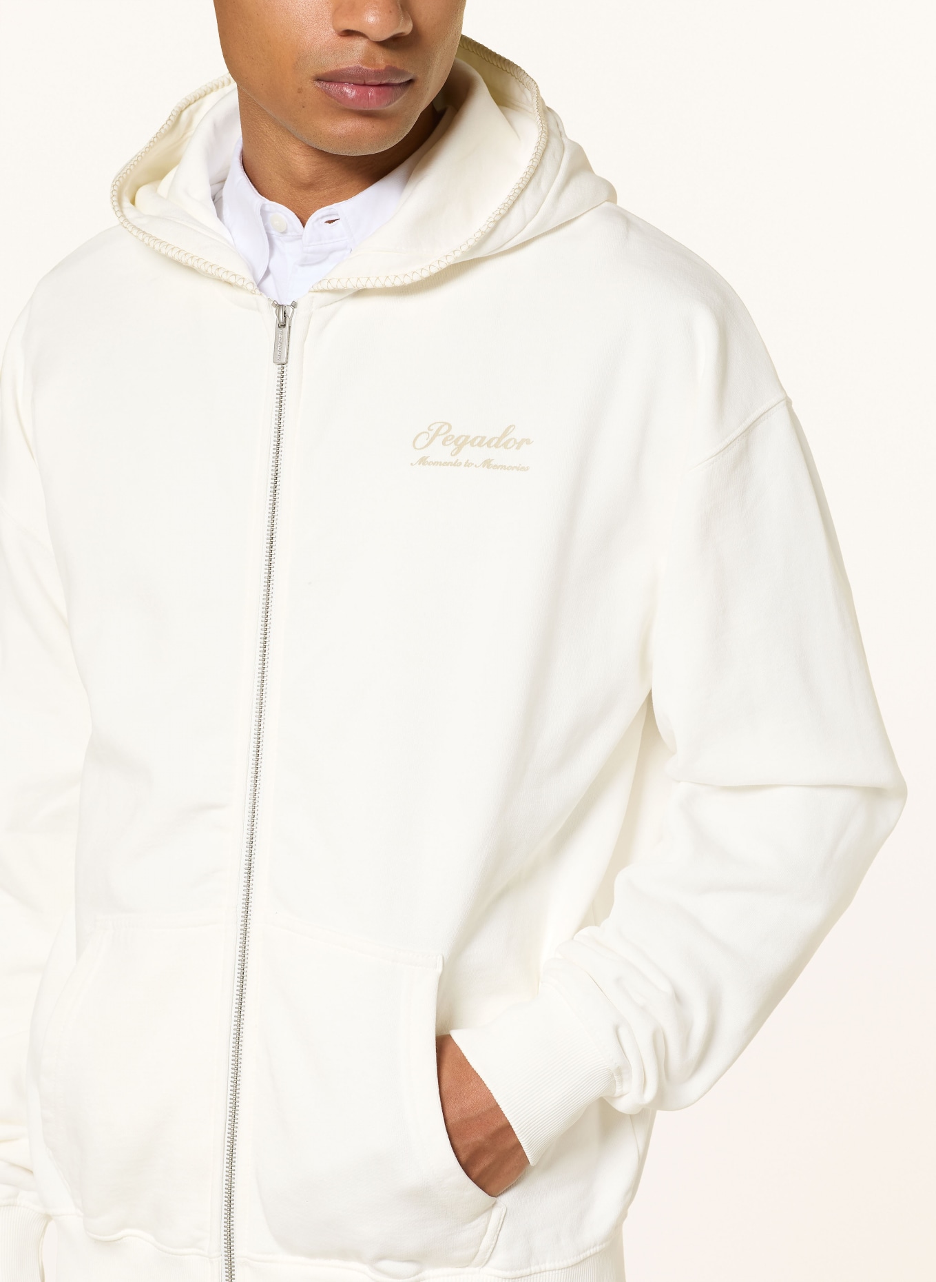 PEGADOR Oversized-Sweatjacke MORCOTE: WEISS
