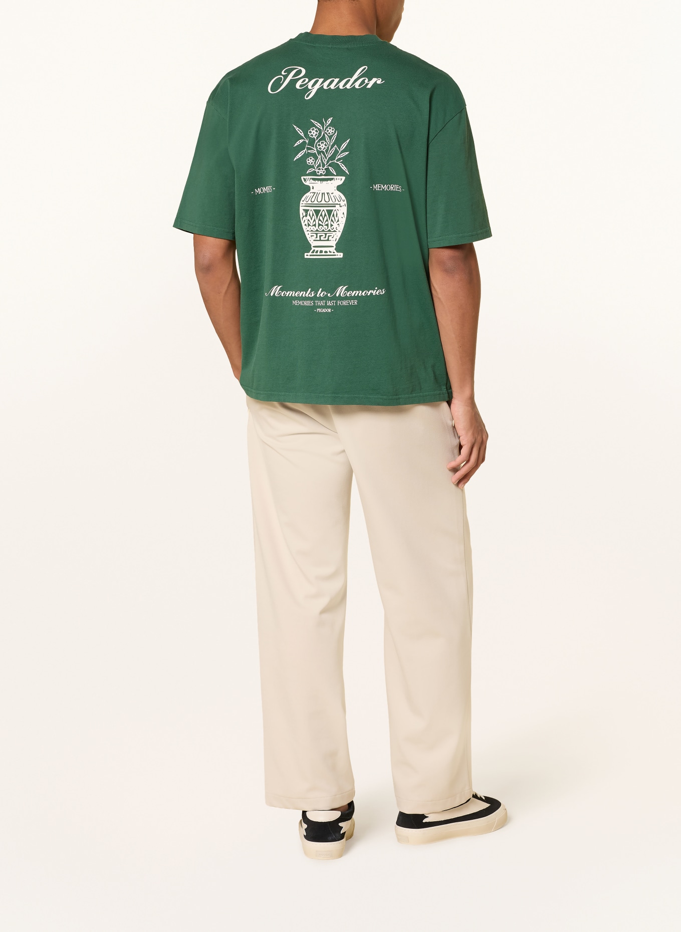 PEGADOR Oversized-Shirt MORCOTE: GRÜN / WEISS