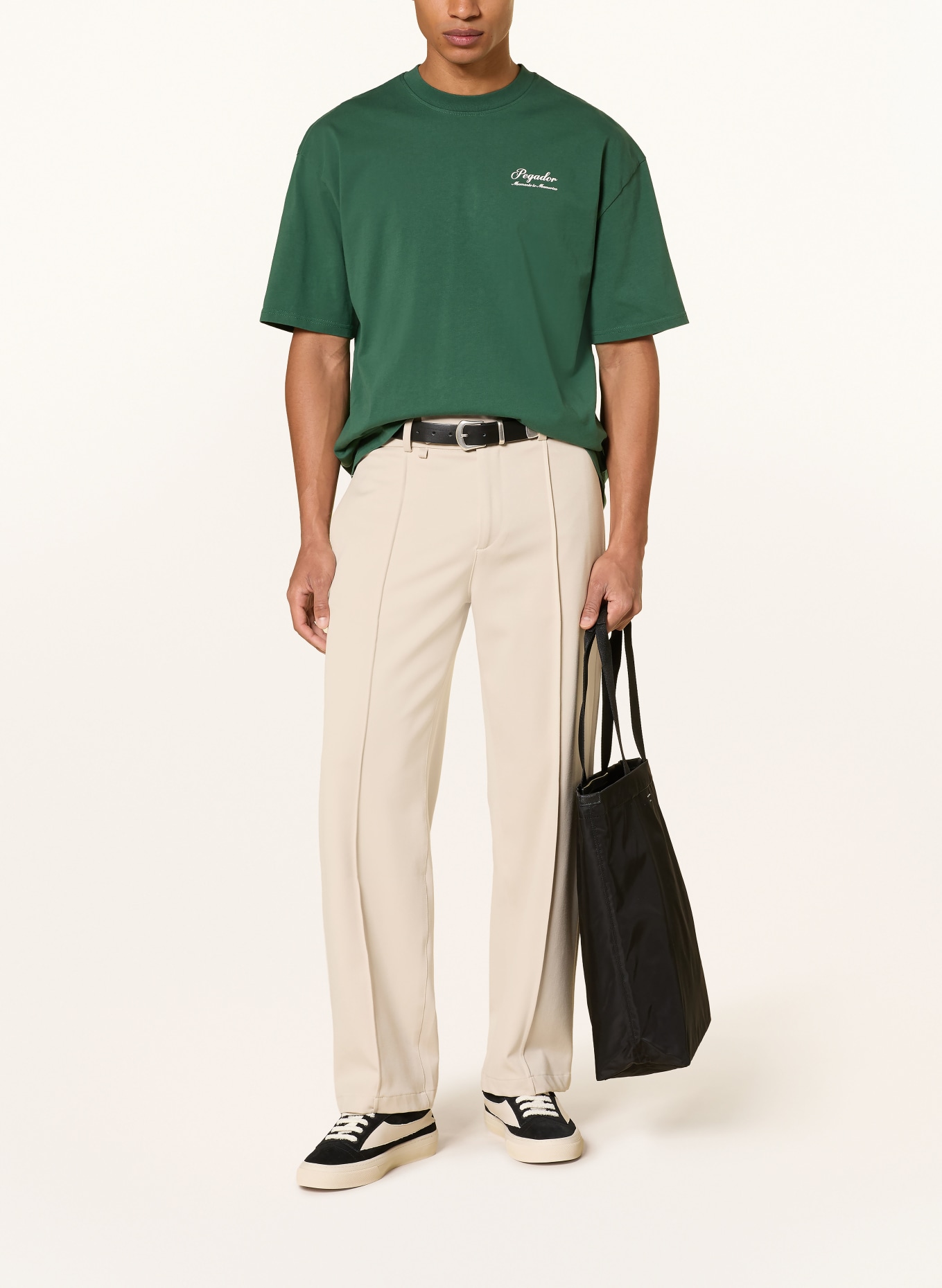 PEGADOR Oversized-Shirt MORCOTE: GRÜN / WEISS