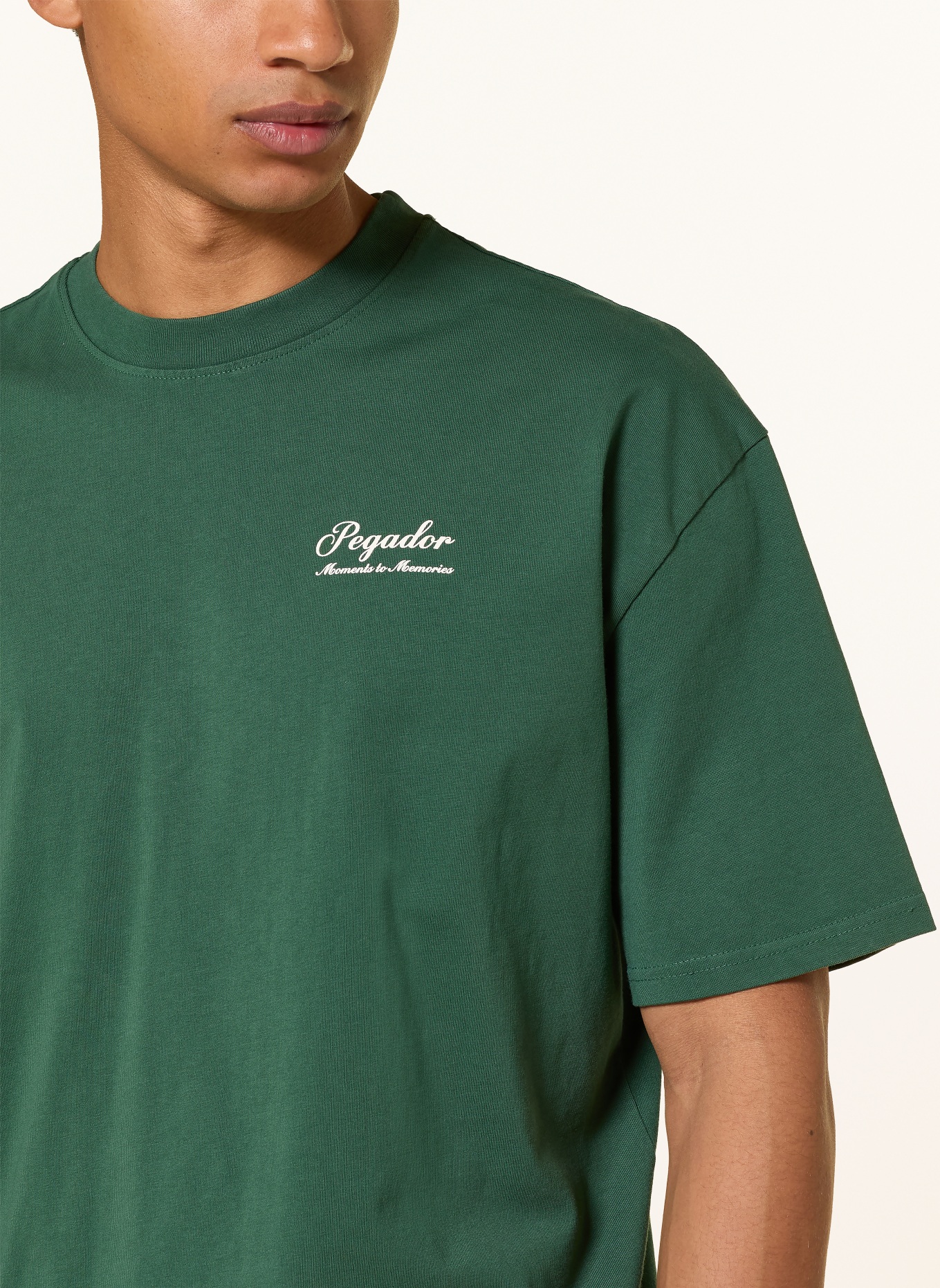 PEGADOR Oversized-Shirt MORCOTE: GRÜN / WEISS