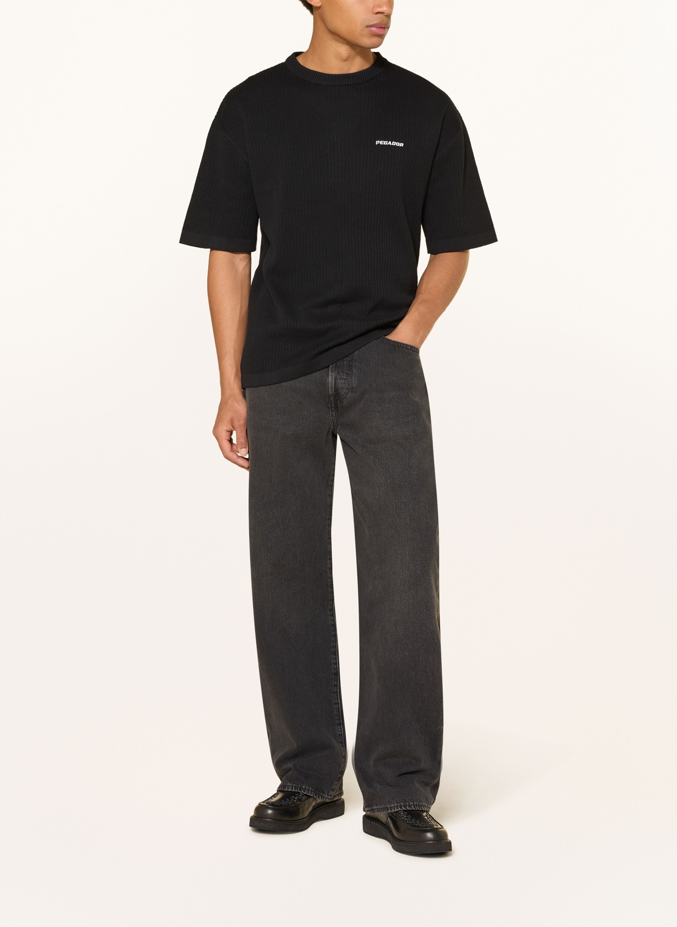 PEGADOR Gebreid shirt STON: ZWART