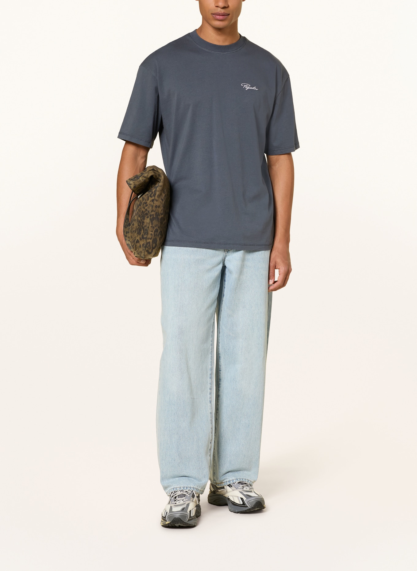 PEGADOR Chemise oversize SIGNAR: BLEU GRIS