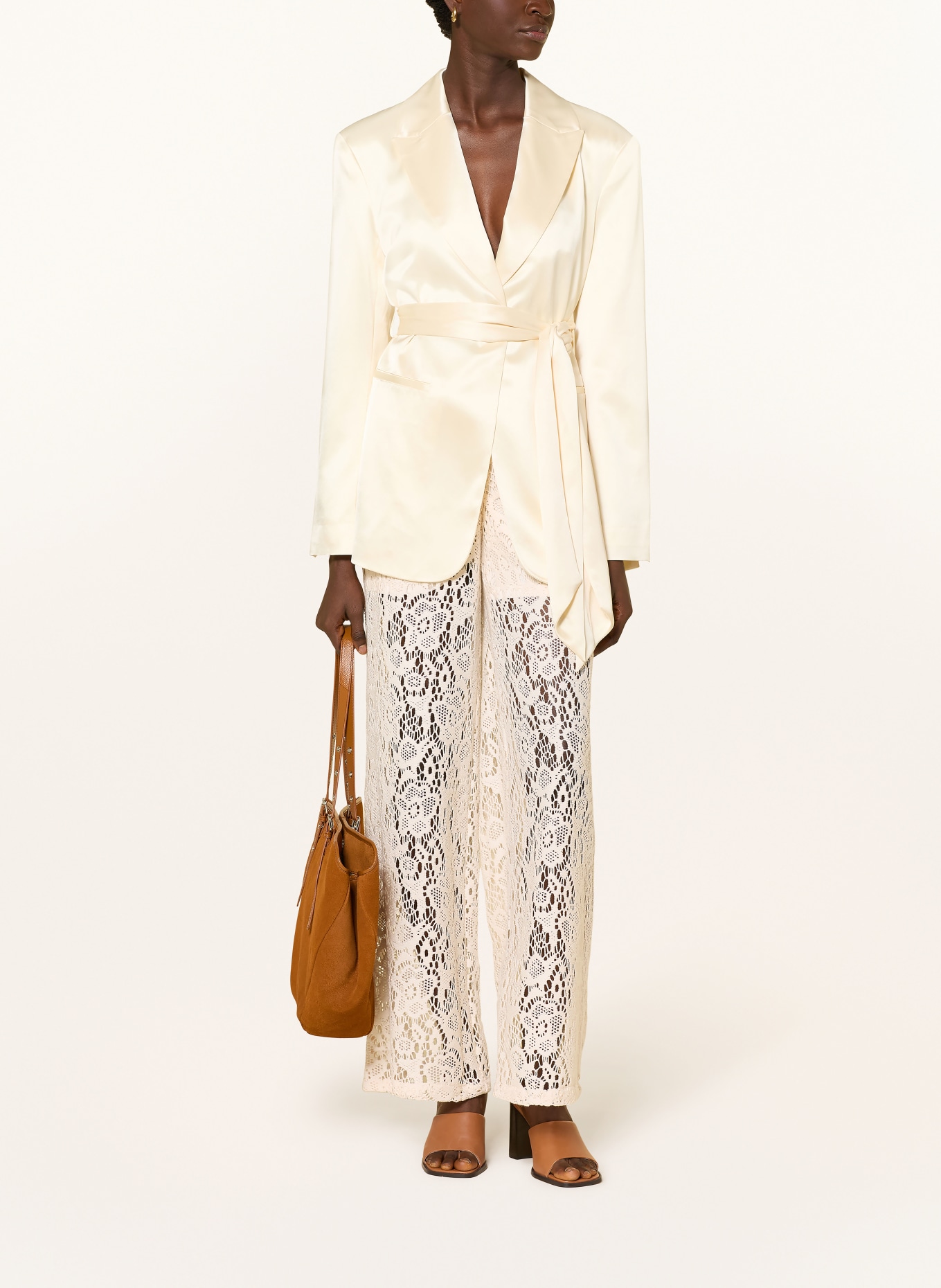 Miss Lagotte Marlenehose aus Spitze: ECRU