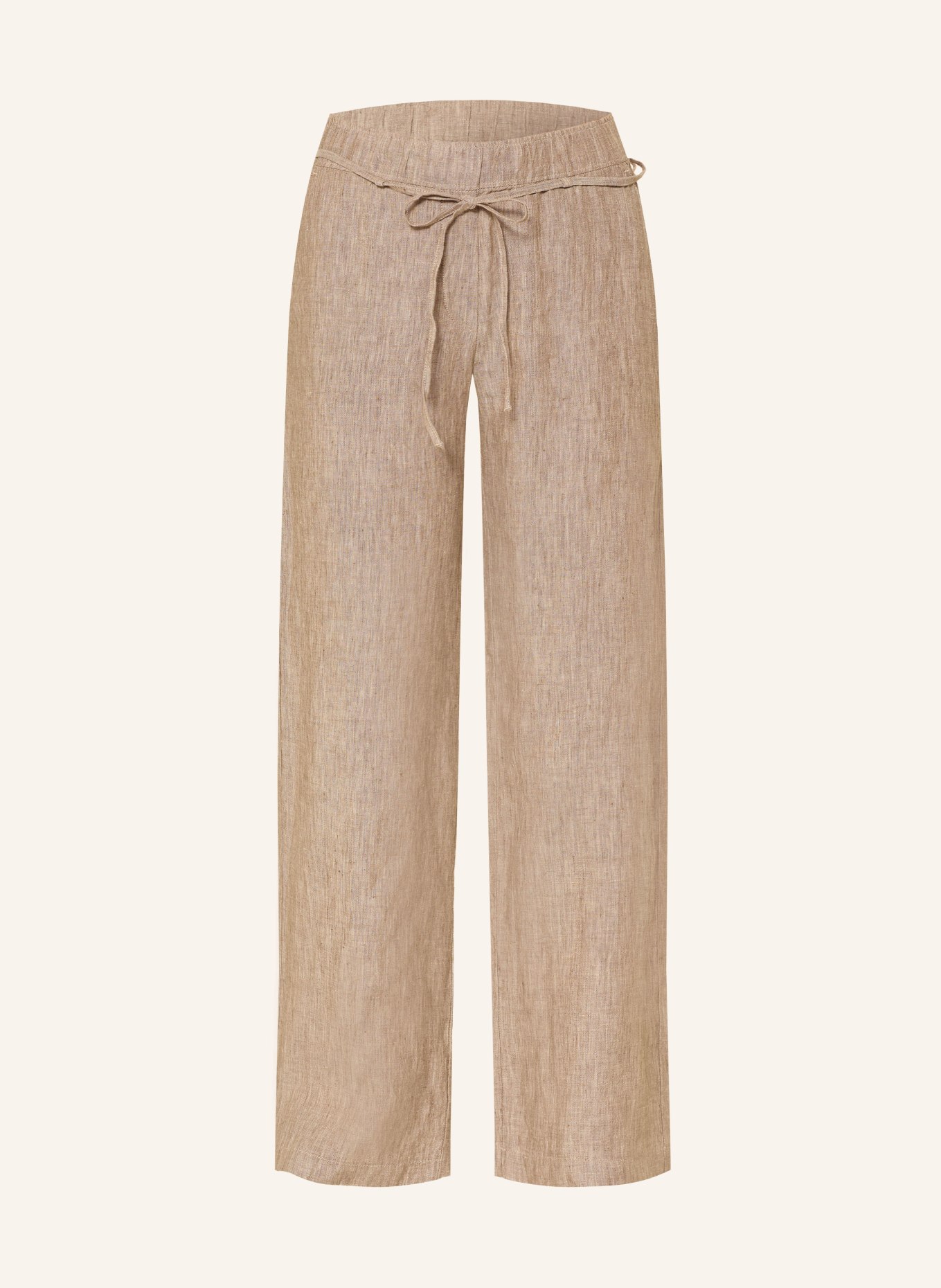 MAC CHIARA linen wide-leg pants: BEIGE