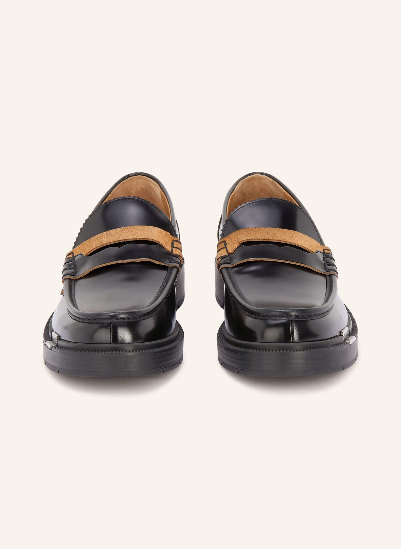 Maison Margiela Penny-Loafer DECORTIQUE: SCHWARZ / COGNAC