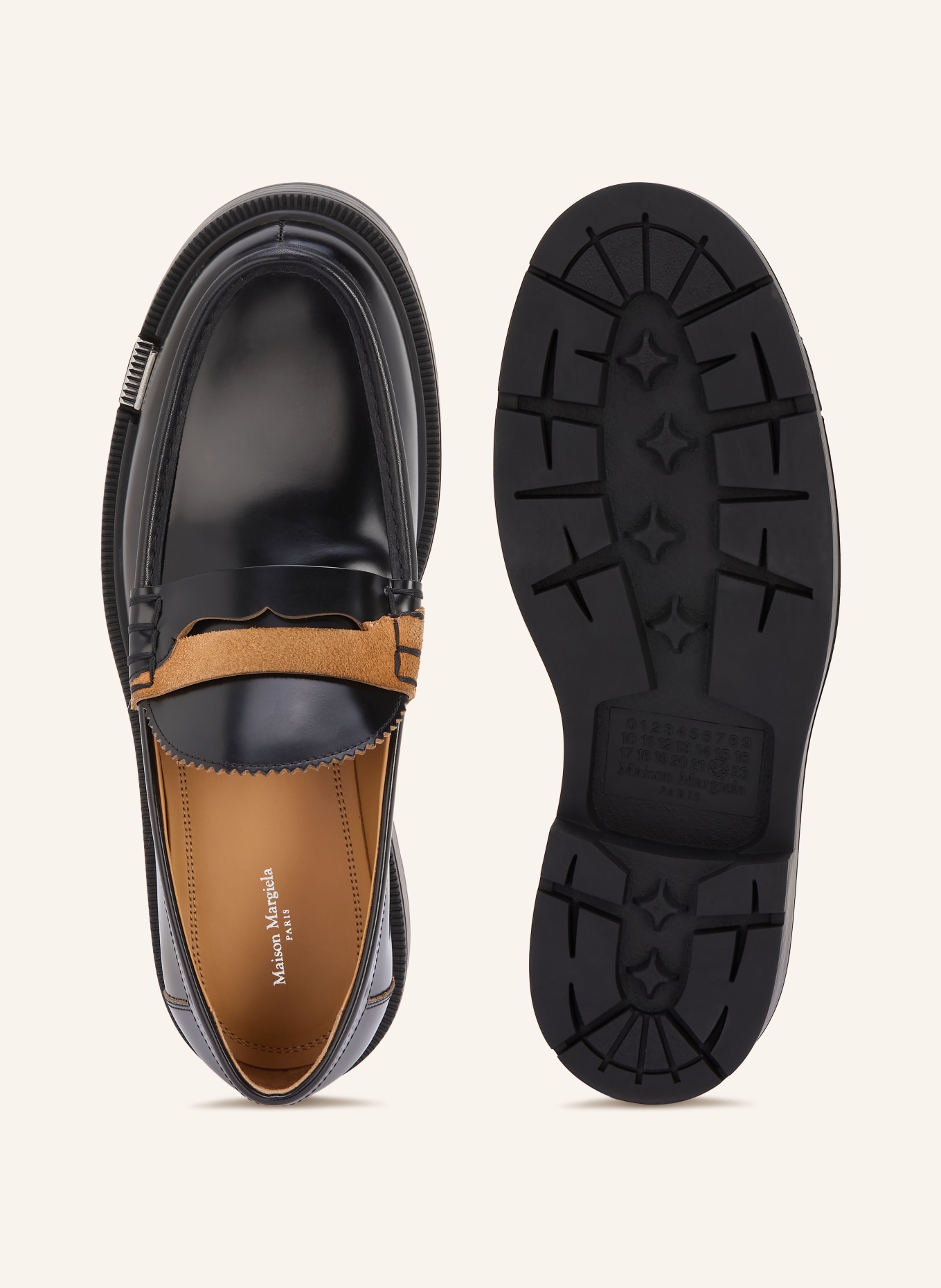 Maison Margiela Penny-Loafer DECORTIQUE: SCHWARZ / COGNAC