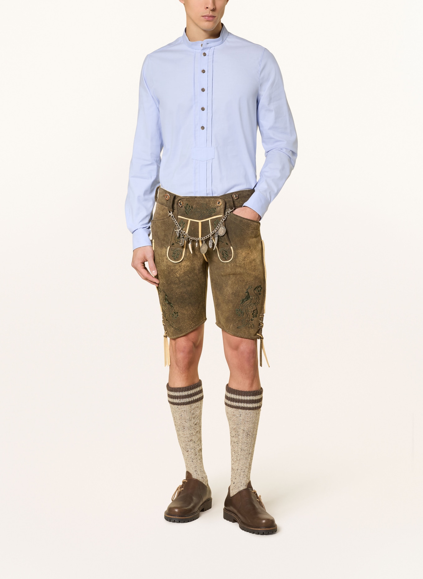 Grasegger Trachtenhemd KOPEKE Regular Fit mit Stehkragen: HELLBLAU