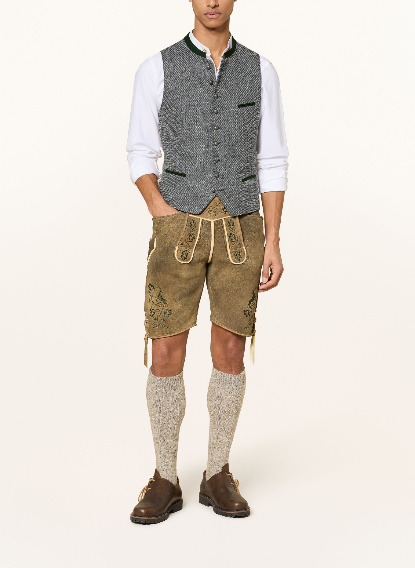 Grasegger Trachtenweste: DUNKELGRAU / GRAU / DUNKELGRÜN