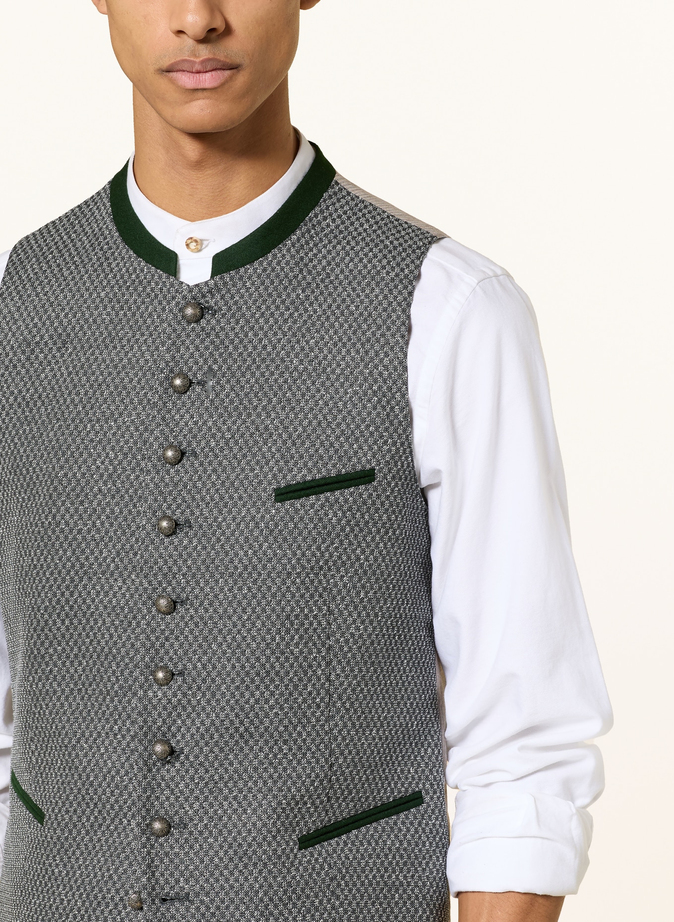 Grasegger Trachtenweste: DUNKELGRAU / GRAU / DUNKELGRÜN