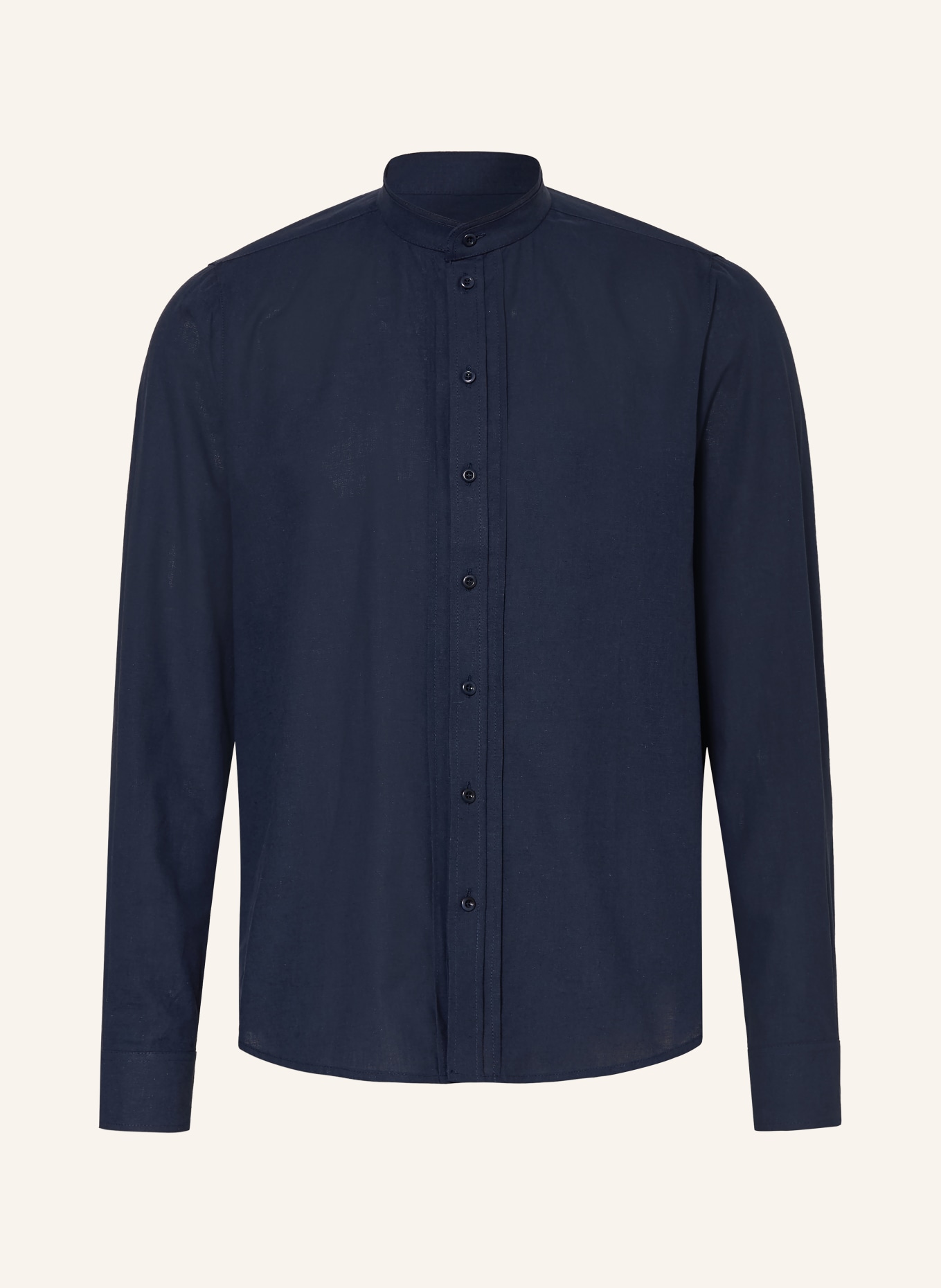 Grasegger Hemd Comfort Fit mit Leinen: DUNKELBLAU