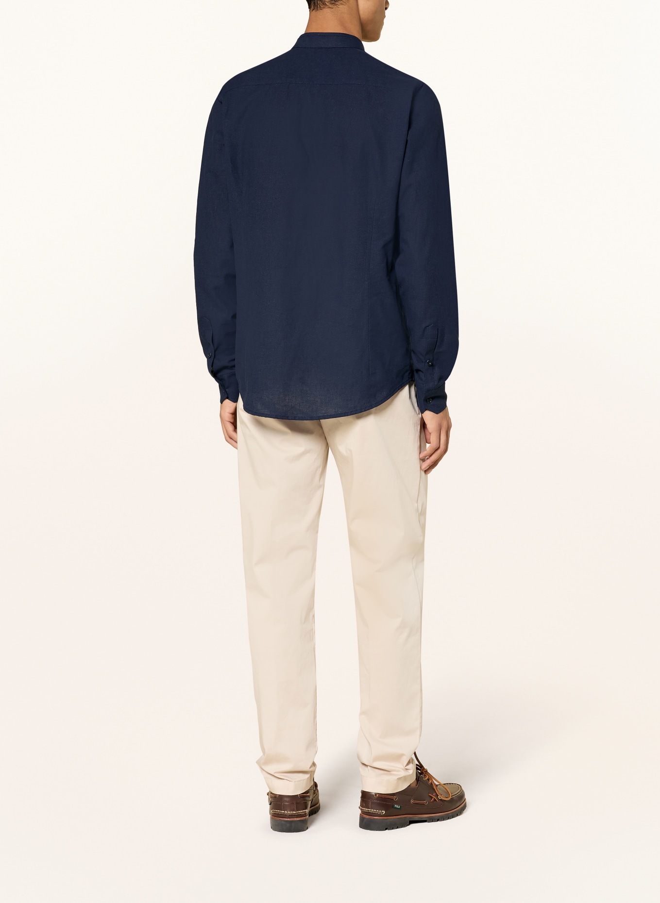 Grasegger Hemd Comfort Fit mit Leinen: DUNKELBLAU