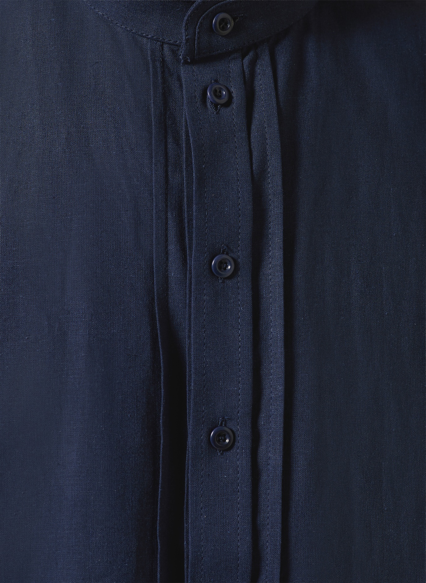 Grasegger Hemd Comfort Fit mit Leinen: DUNKELBLAU