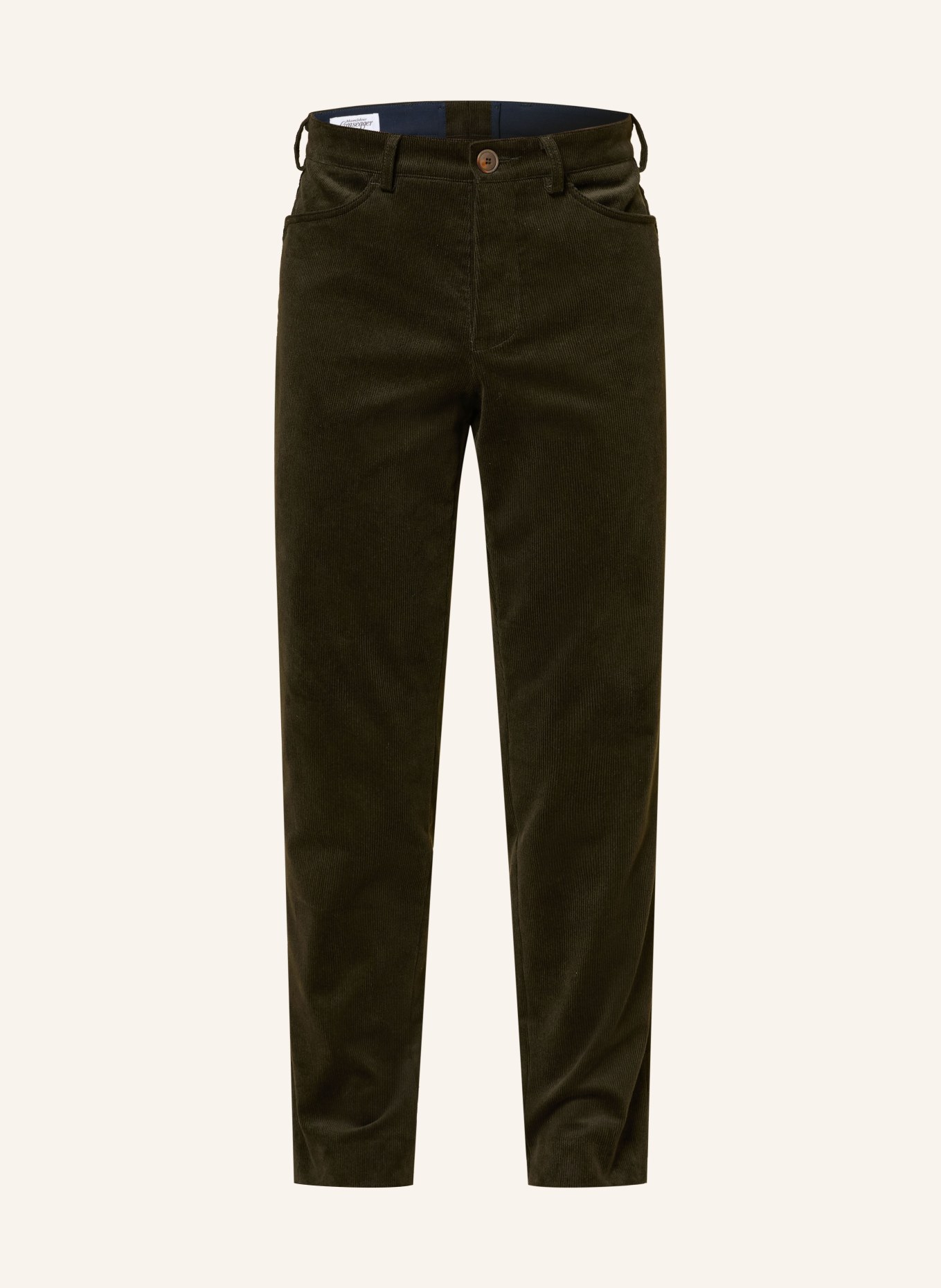 Grasegger TURIN slim fit corduroy pants: DARK GREEN