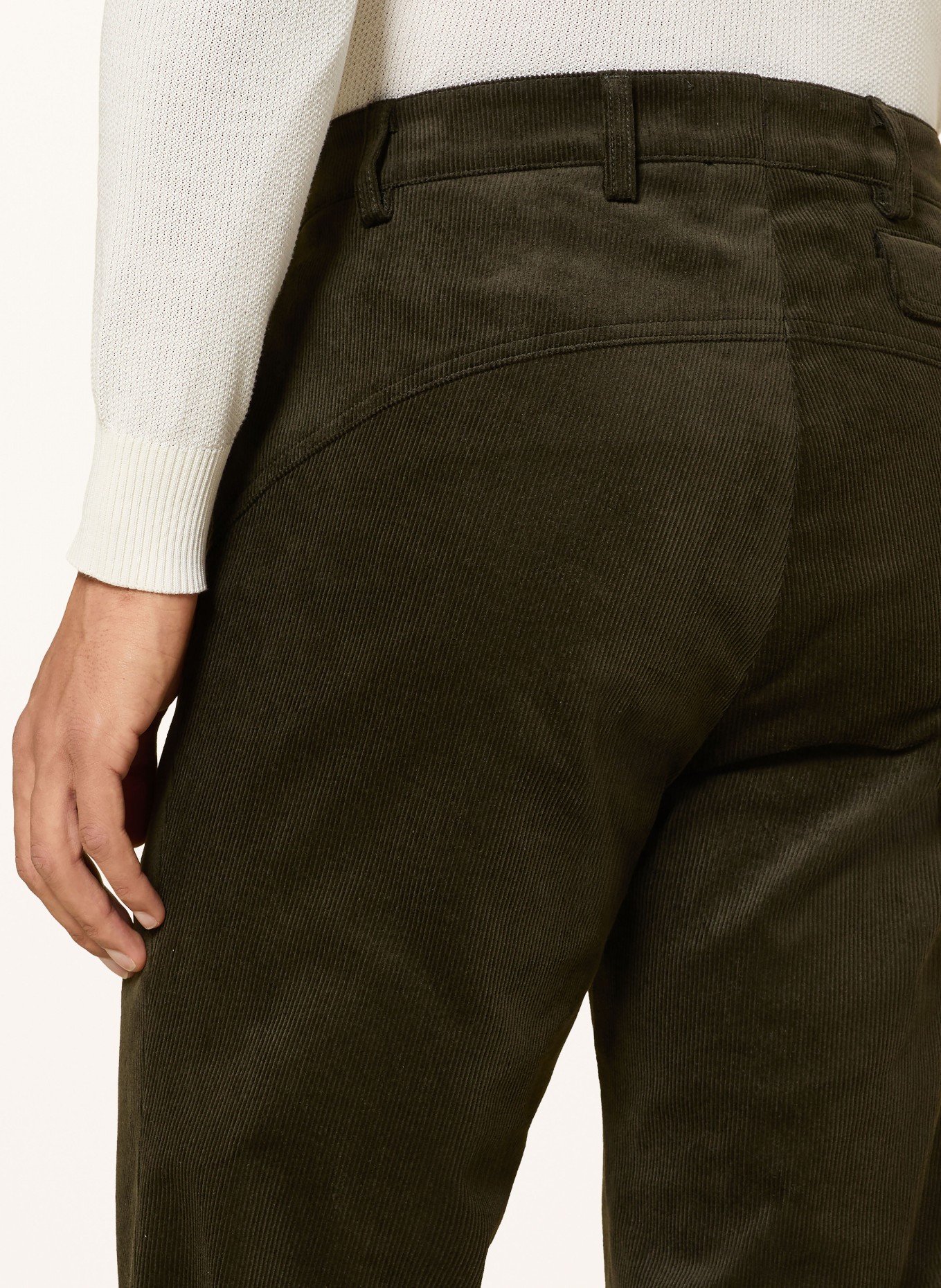Grasegger TURIN slim fit corduroy pants: DARK GREEN