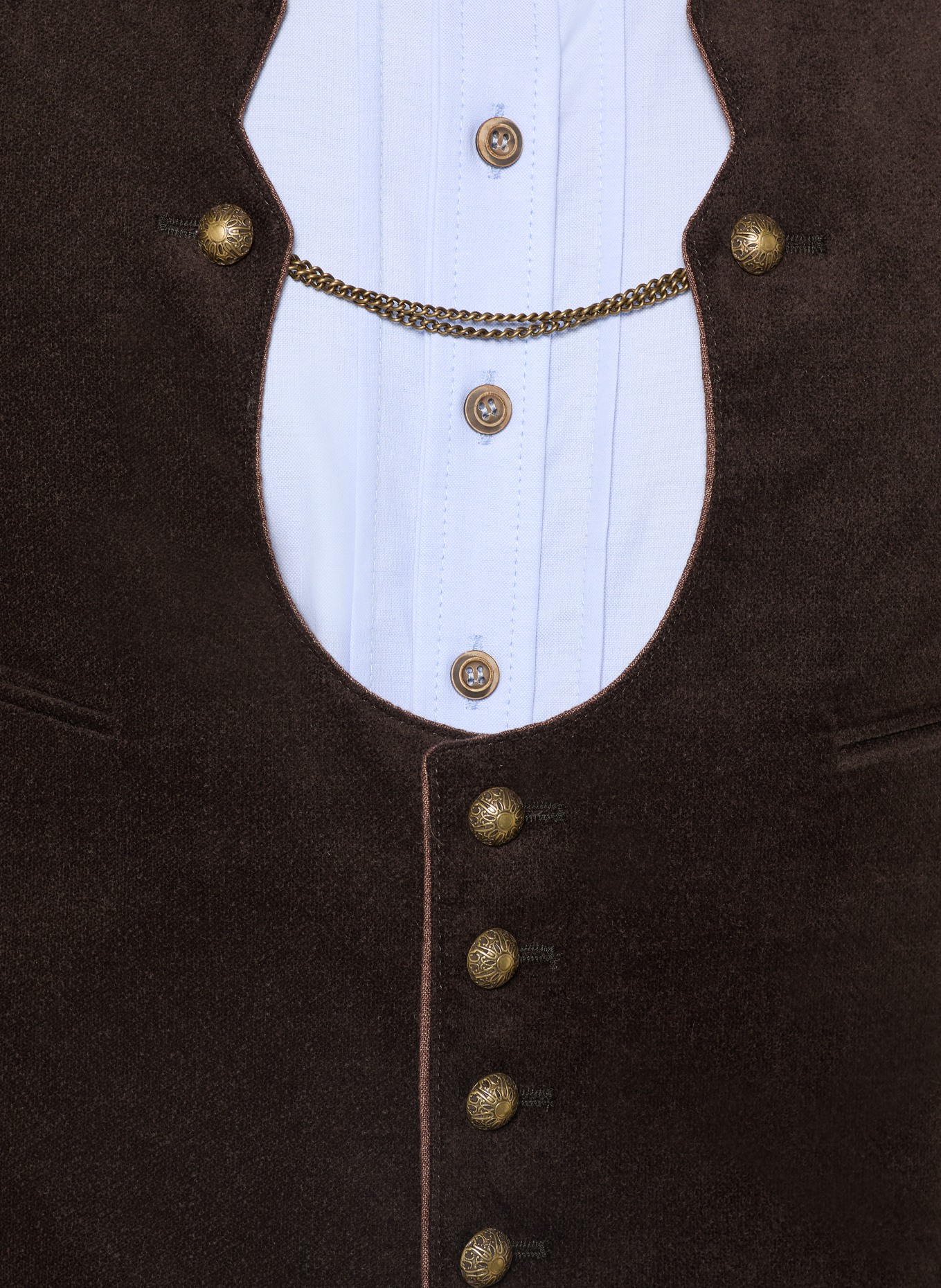 Grasegger Trachtenweste GULDEN: DUNKELBRAUN / HELLGRAU