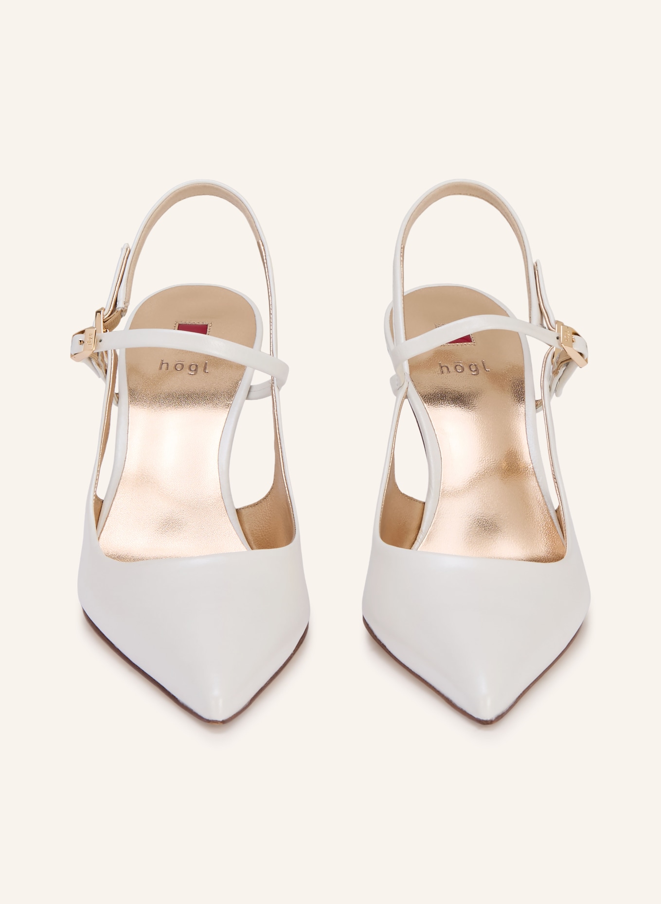 Högl Escarpins à bride: BLANC / OR