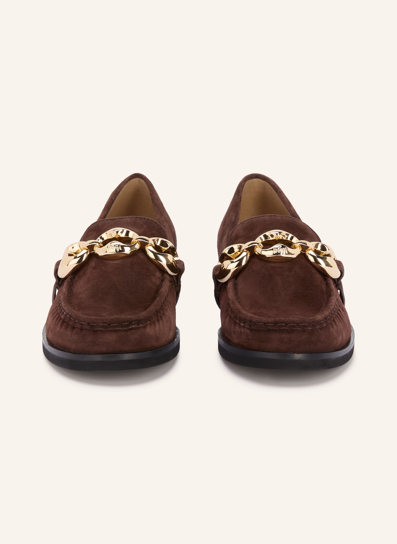 Högl mocassins: MARRON FONCÉ / OR