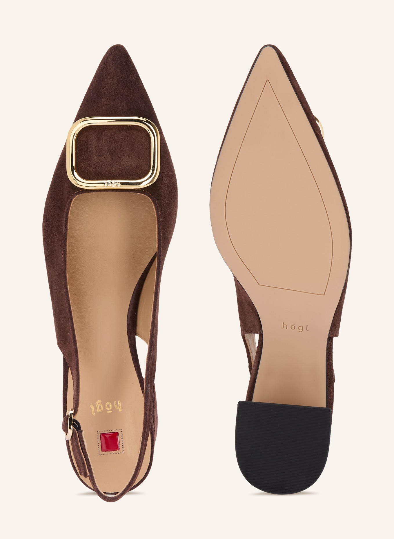 Högl Sling-back pumps: DARK BROWN / GOLD