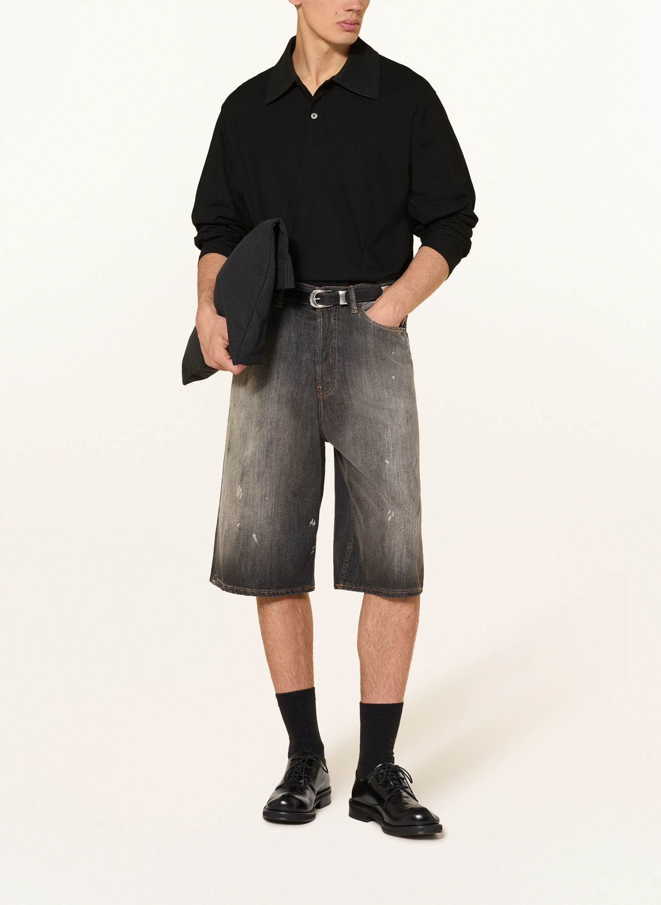 OUR LEGACY Jersey-Poloshirt Regular Boxy Fit: SCHWARZ