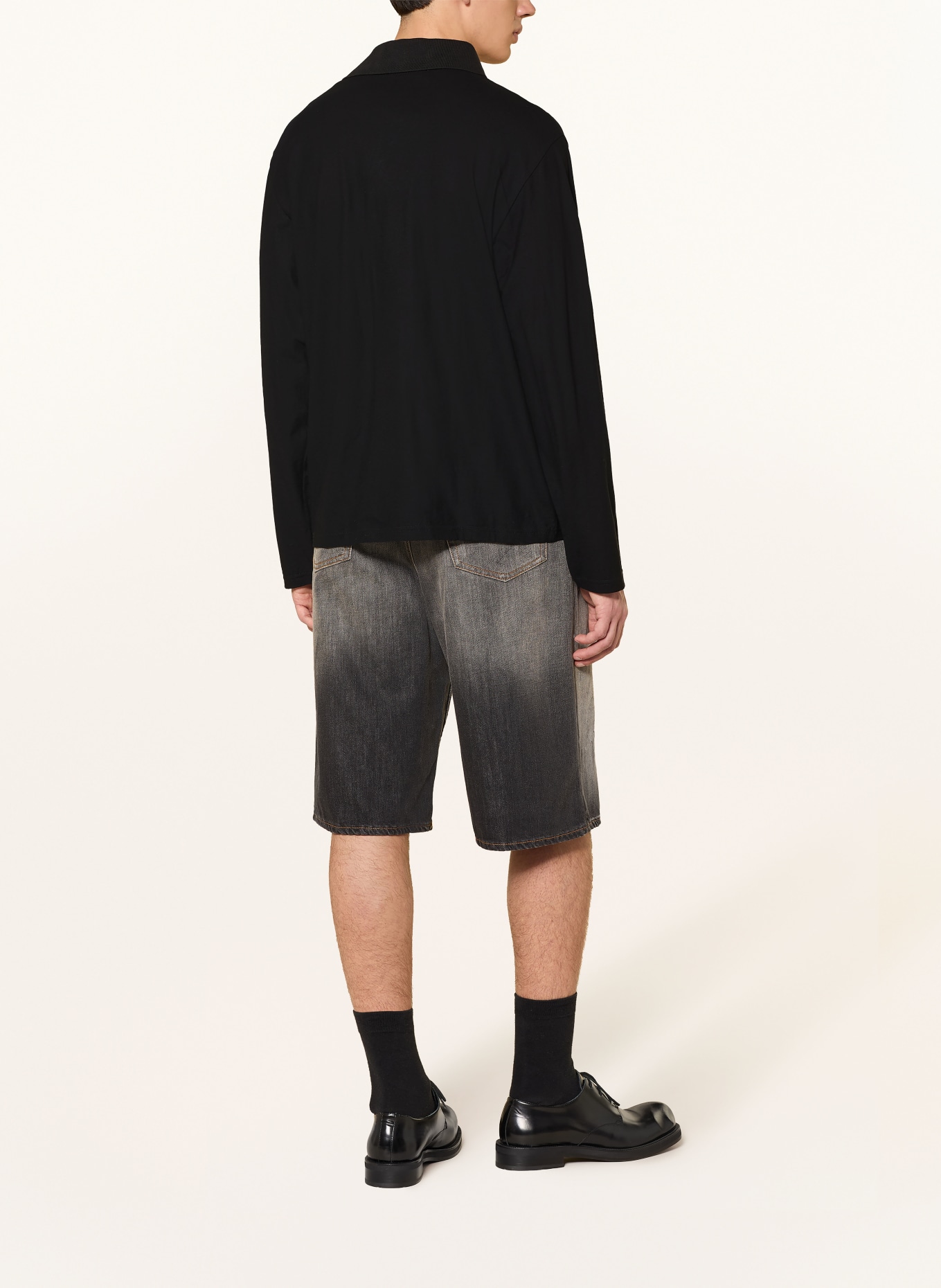 OUR LEGACY Jersey-Poloshirt Regular Boxy Fit: SCHWARZ