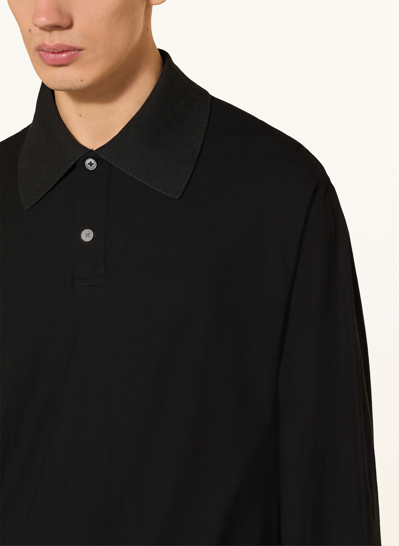 OUR LEGACY Jersey-Poloshirt Regular Boxy Fit: SCHWARZ