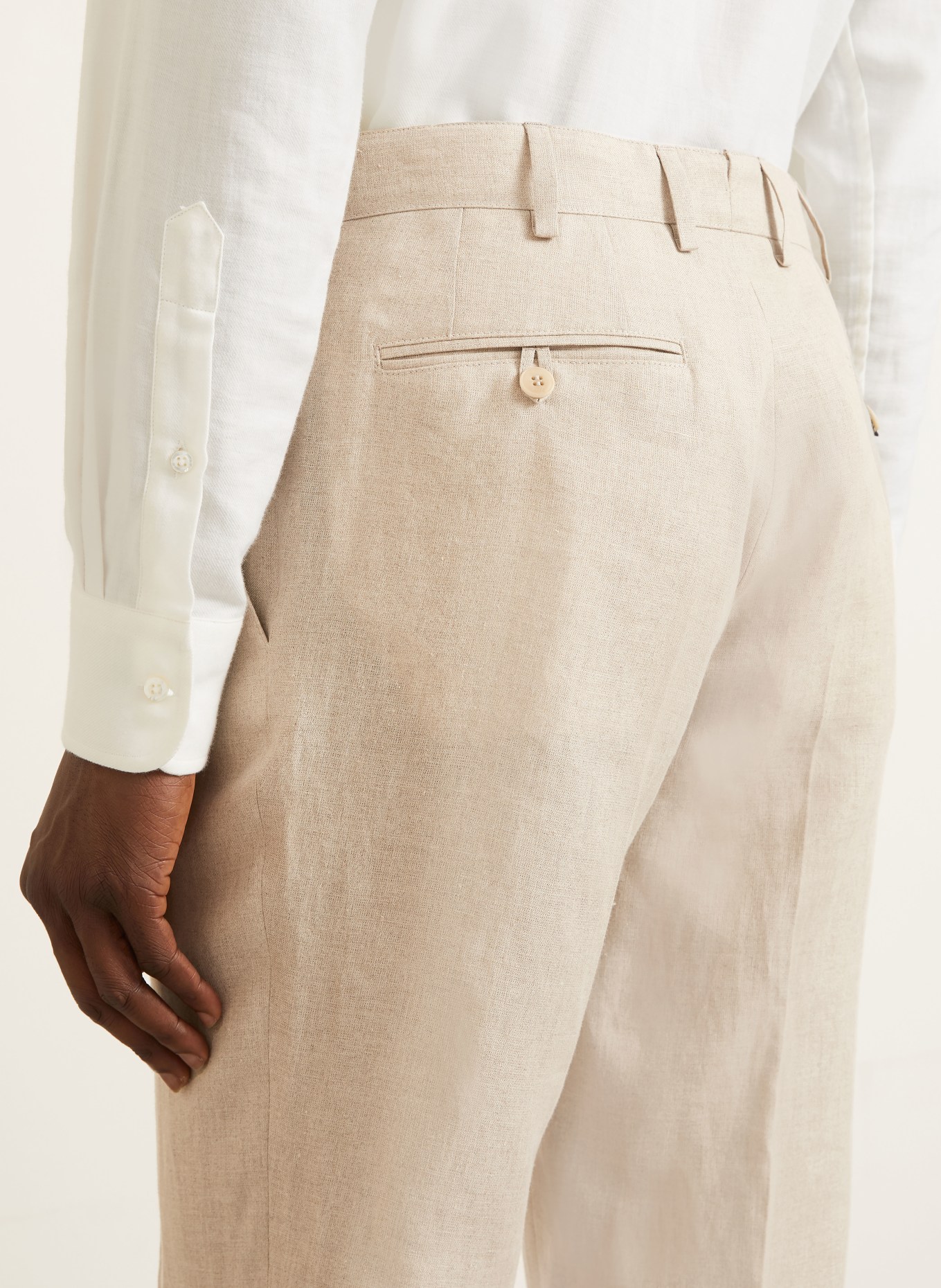 Brioni Linnen broek Regular Fit: BEIGE