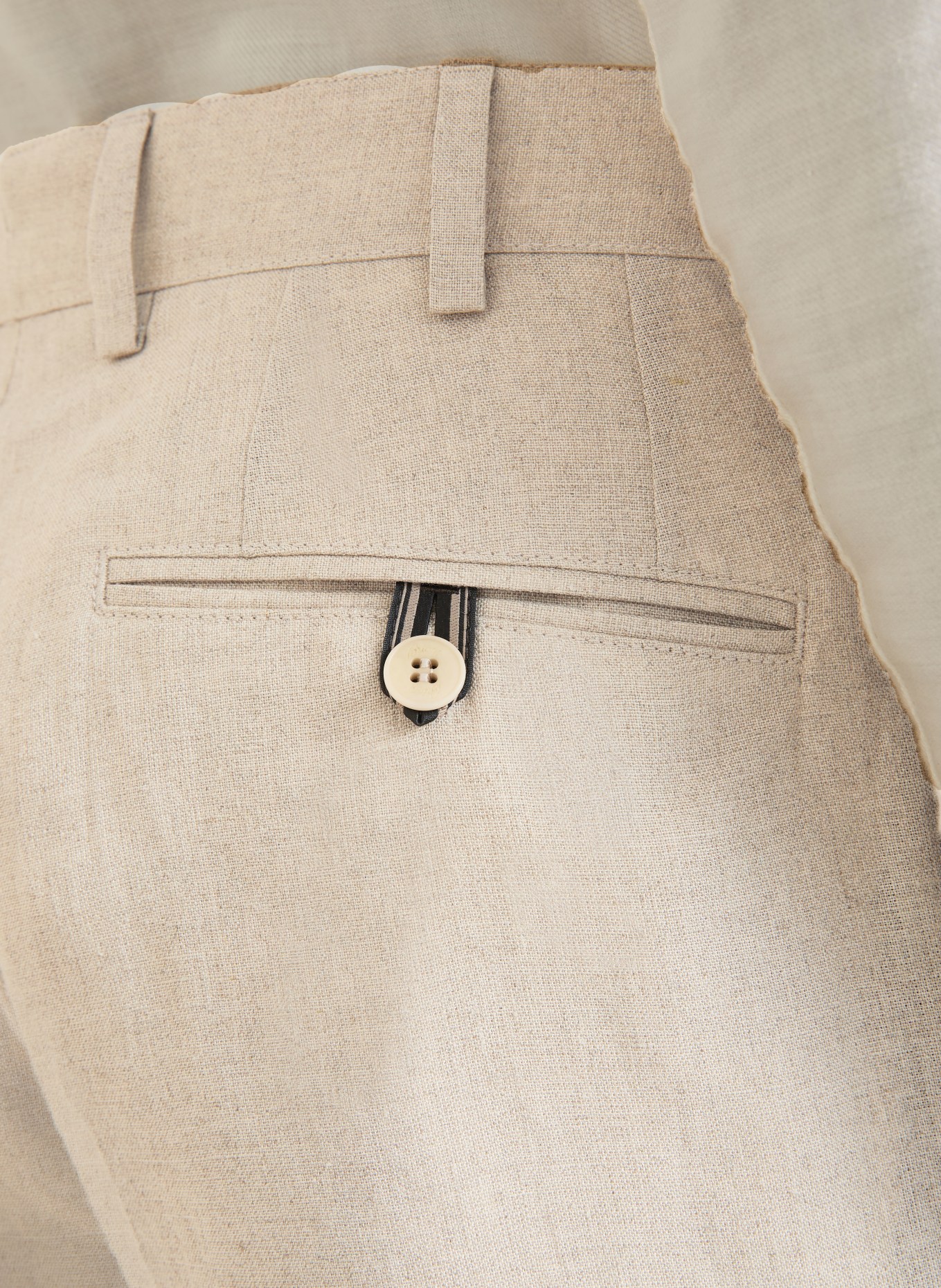 Brioni Linnen broek Regular Fit: BEIGE