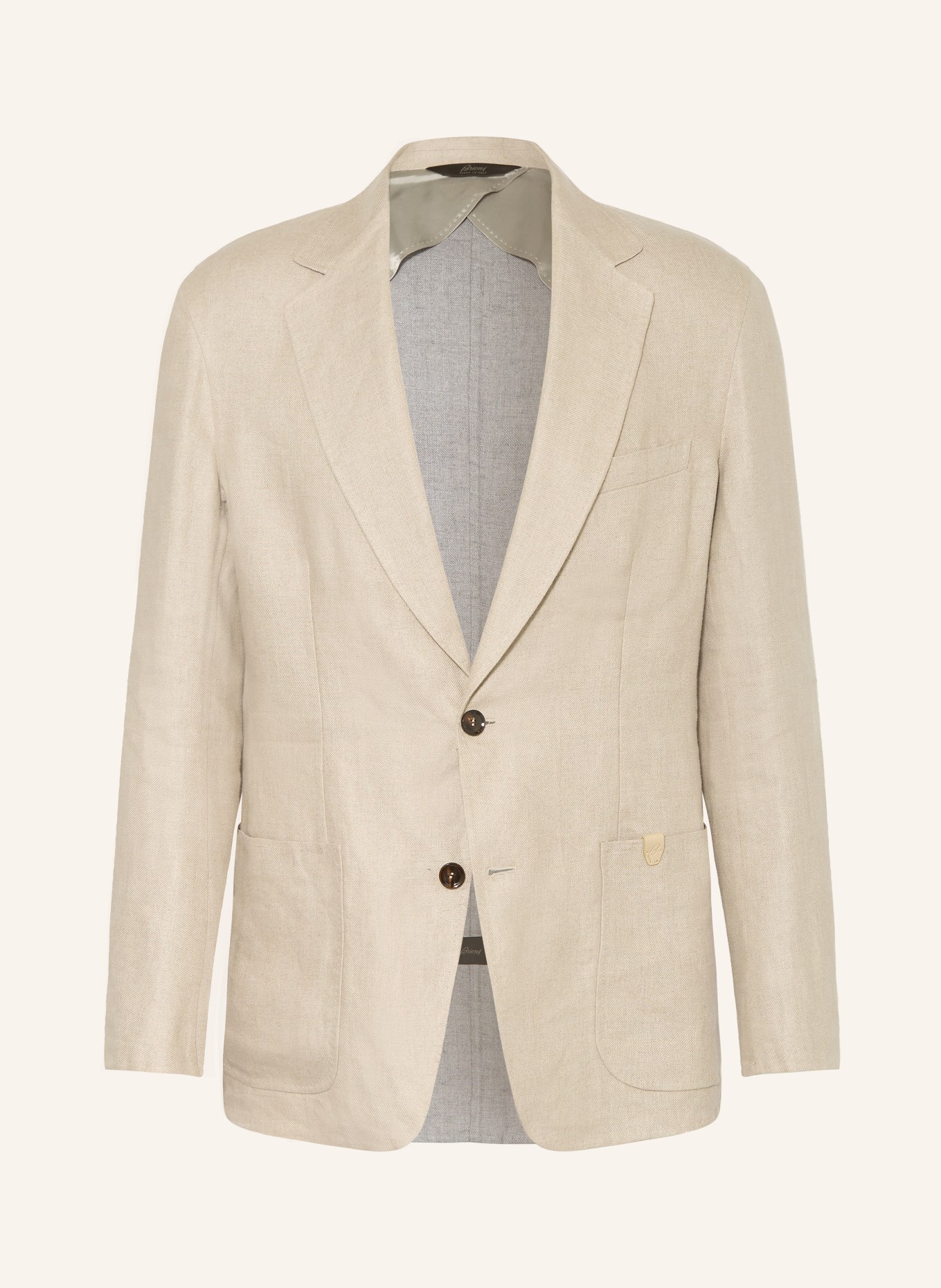 Brioni Linnen colbert met normale pasvorm: BEIGE