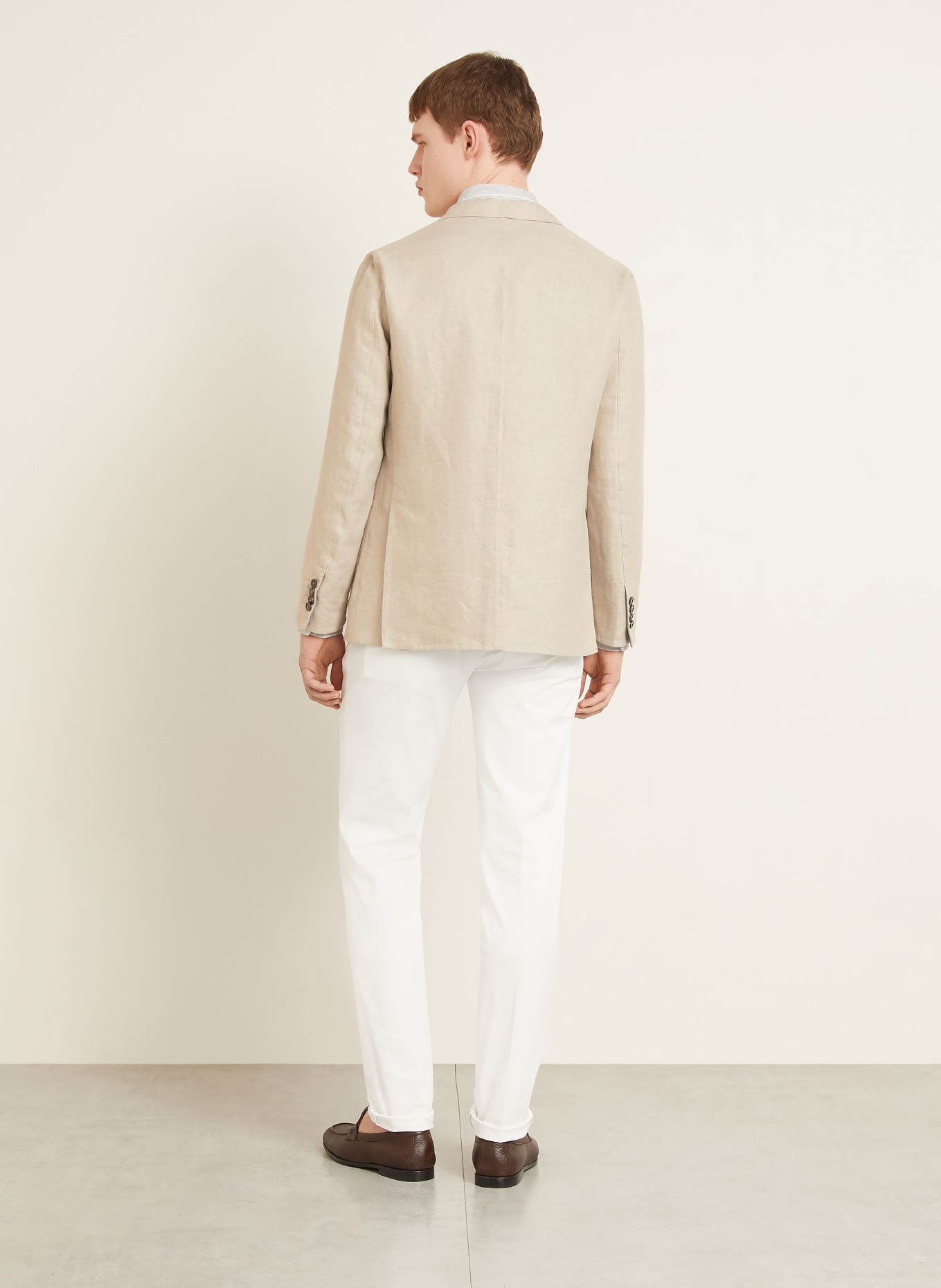 Brioni Linnen colbert met normale pasvorm: BEIGE
