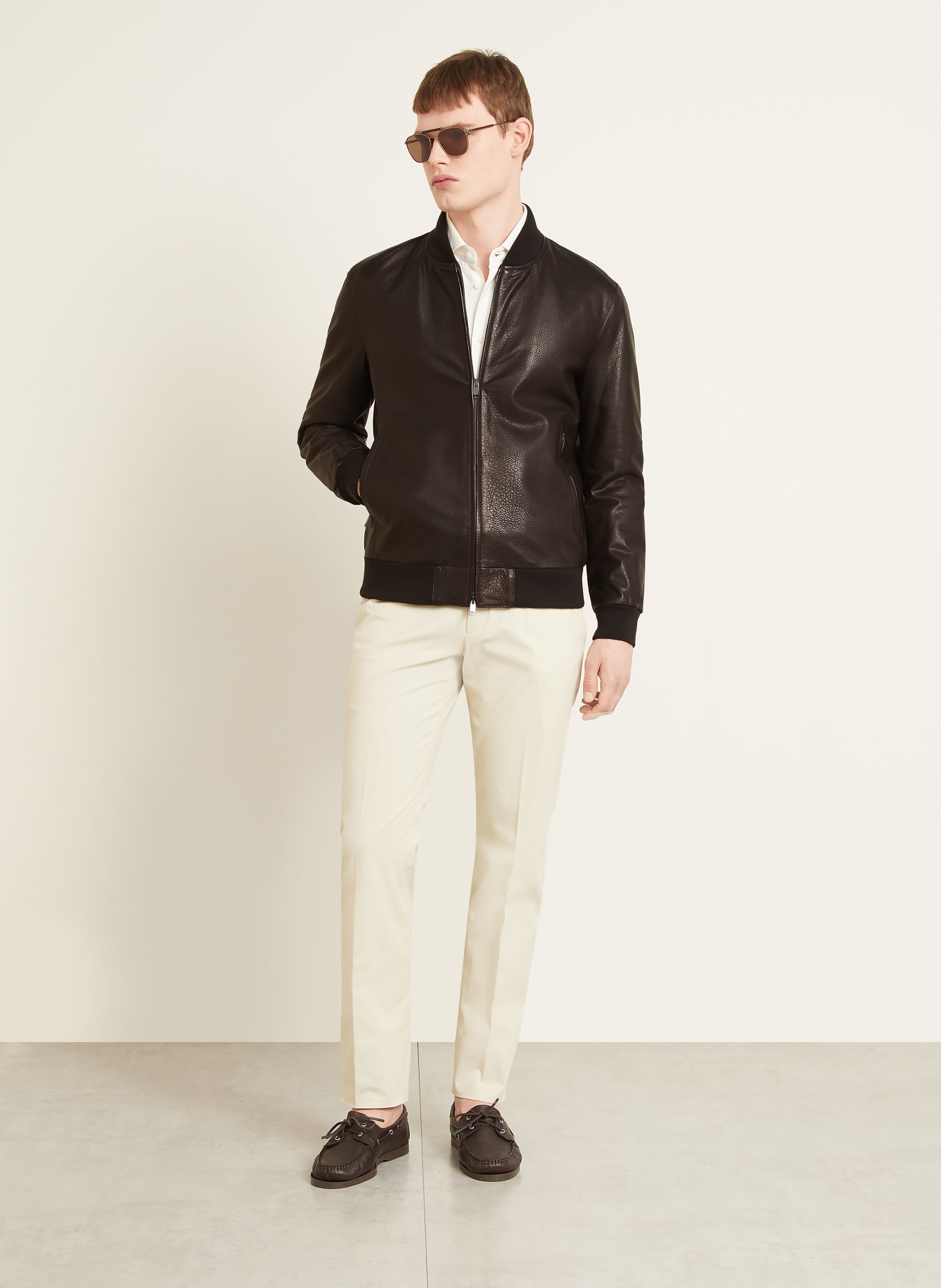 Brioni Lederjacke: DUNKELBRAUN