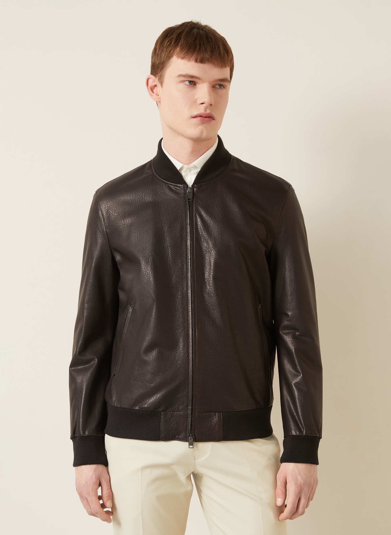 Brioni Lederjacke: DUNKELBRAUN