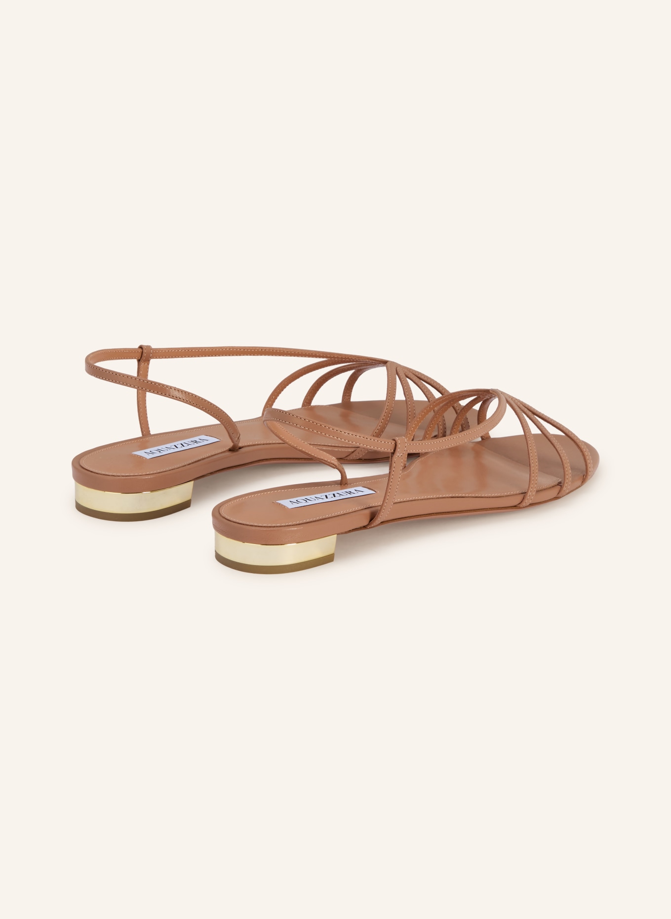 AQUAZZURA Sandales TALK TO ME: MARRON CLAIR / OR