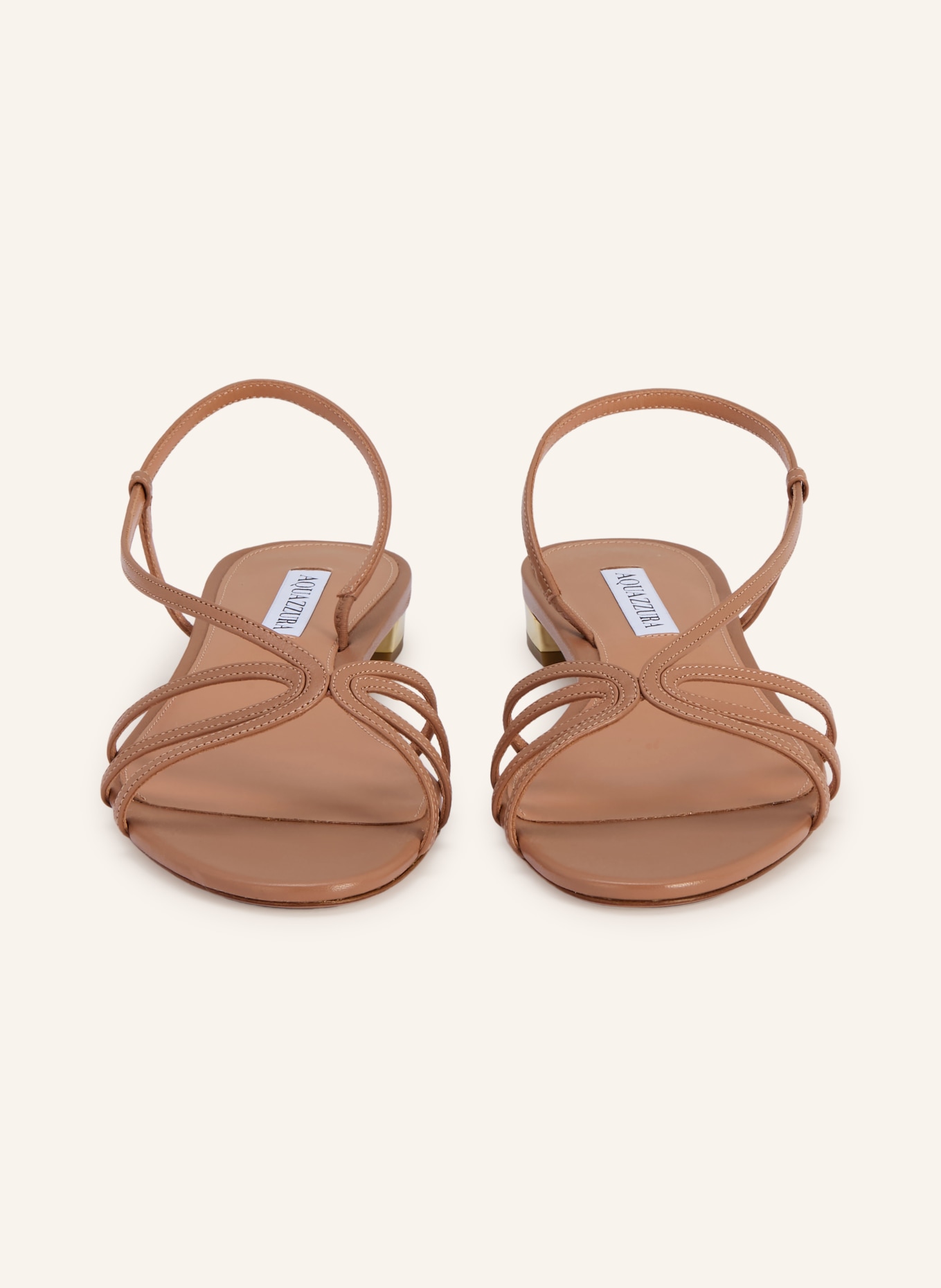 AQUAZZURA Sandales TALK TO ME: MARRON CLAIR / OR