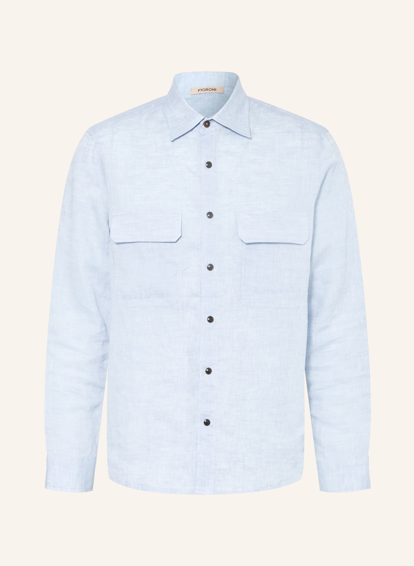 FIORONI Linnen overhemd Comfort Fit: LICHTBLAUW