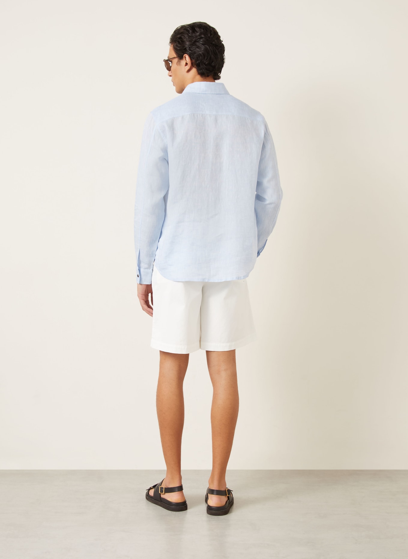 FIORONI Linnen overhemd Comfort Fit: LICHTBLAUW