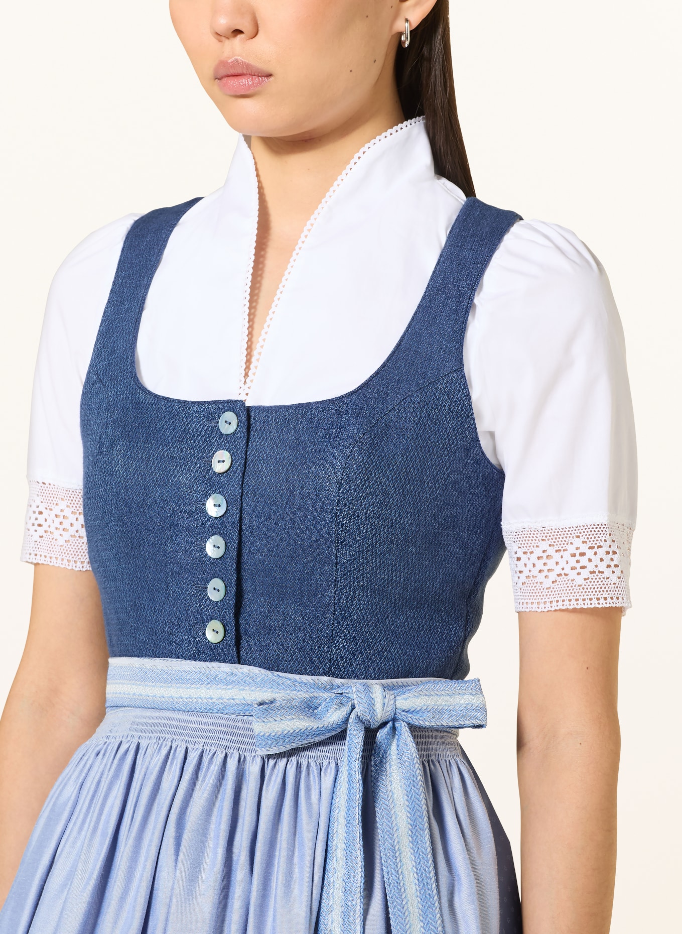 Hammerschmid Dirndlbluse AMELIE mit Spitze: WEISS