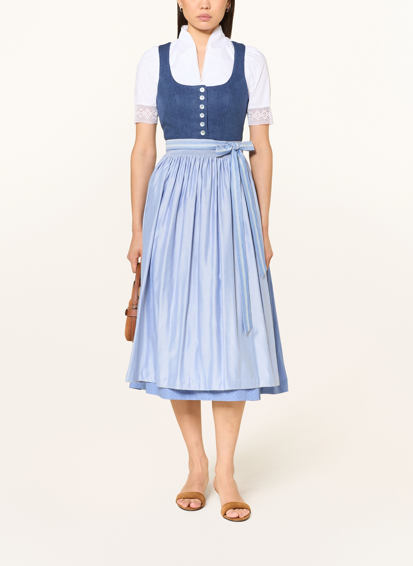 Hammerschmid Dirndlbluse AMELIE mit Spitze: WEISS