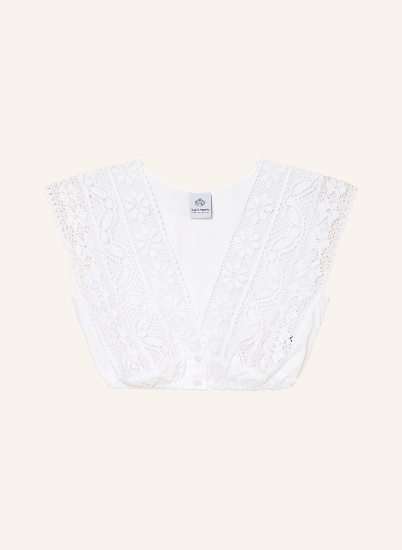 Hammerschmid Chemisier dirndl BRITTE avec dentelle: BLANC