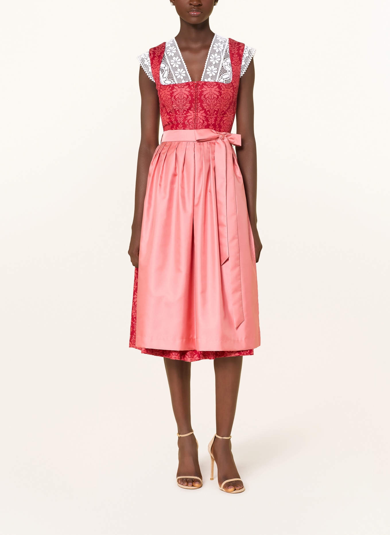 Hammerschmid Chemisier dirndl BRITTE avec dentelle: BLANC