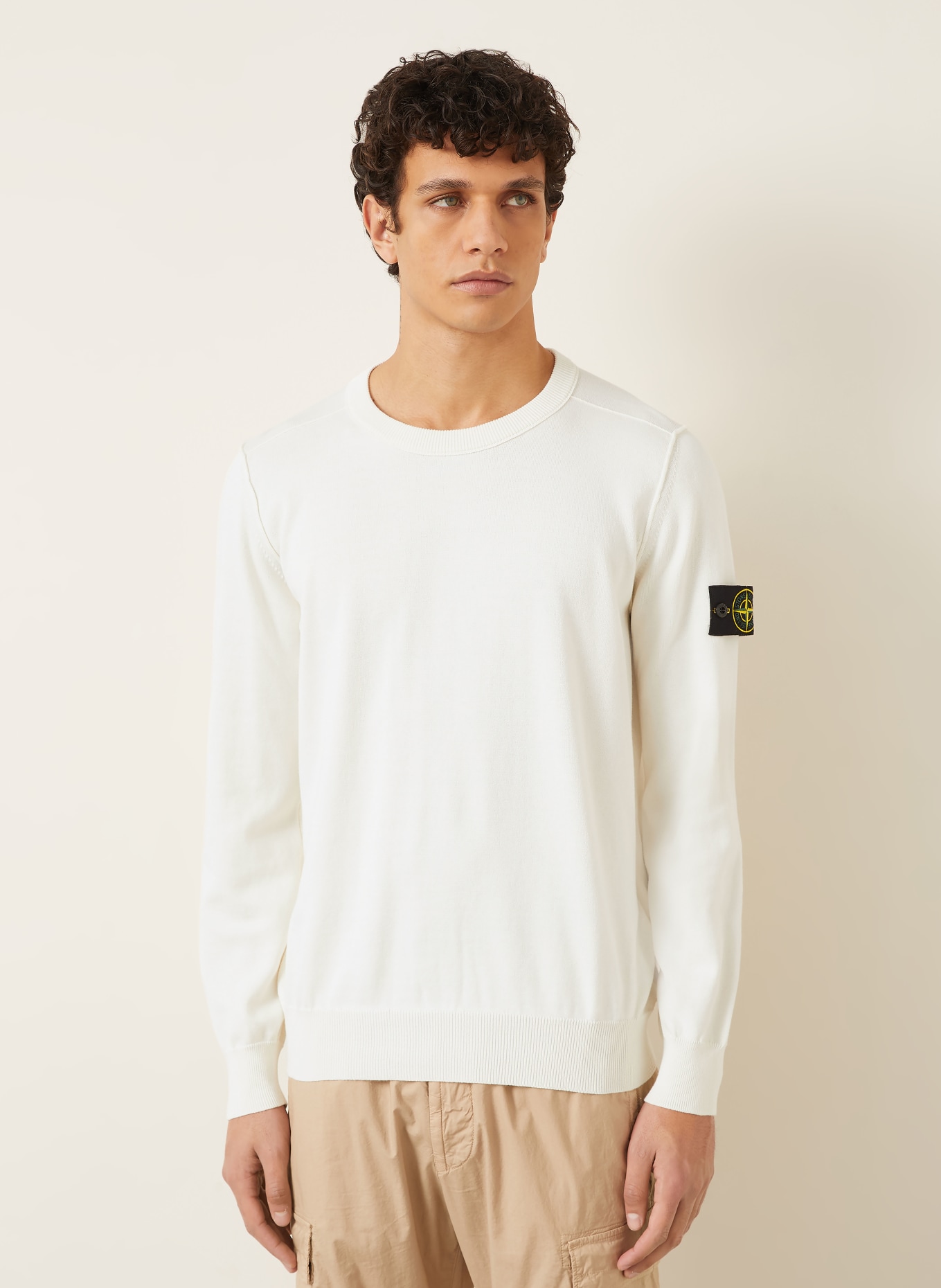 STONE ISLAND trui: CRÈME