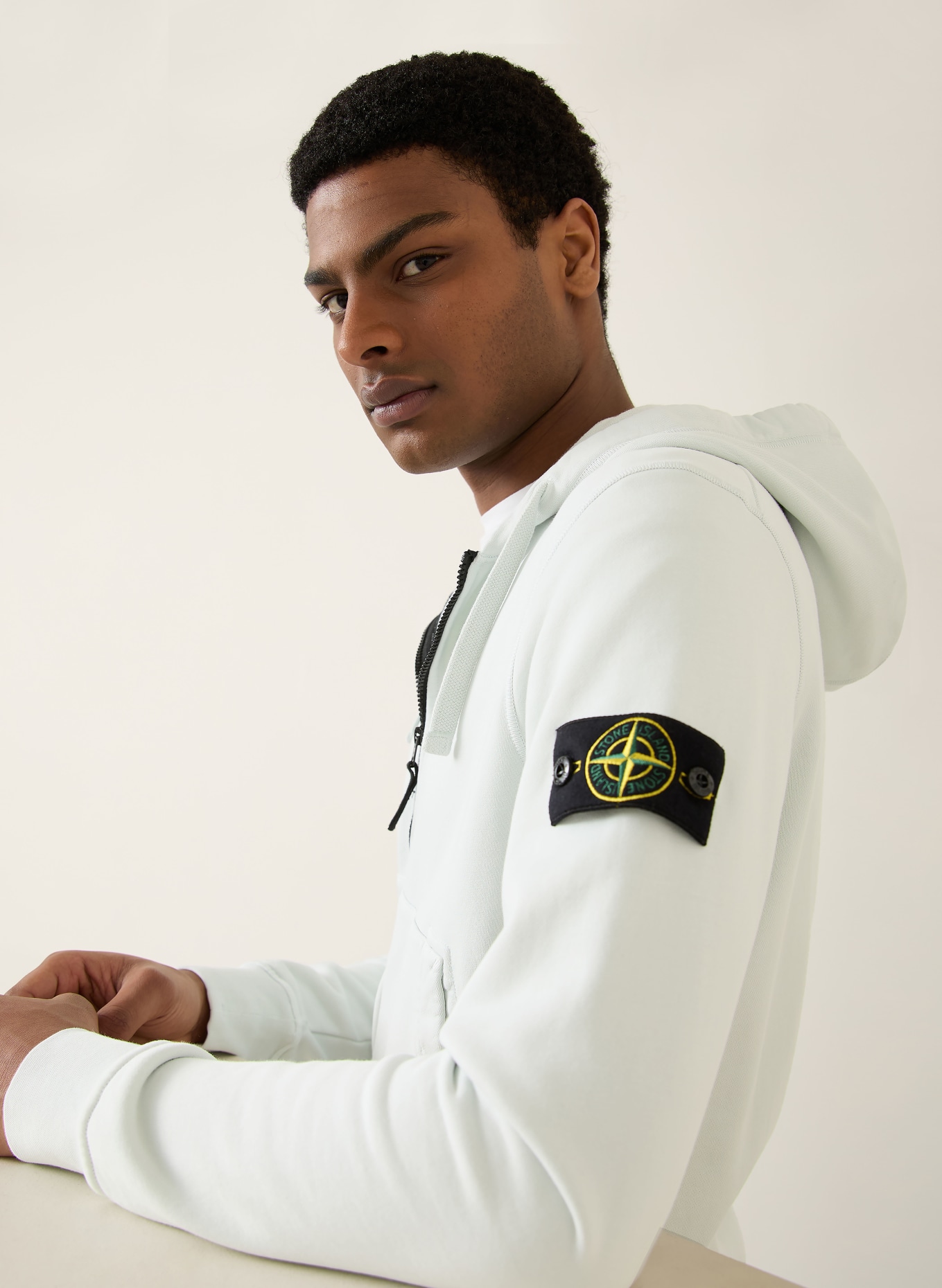 STONE ISLAND sweat à capuche: BLEU CLAIR