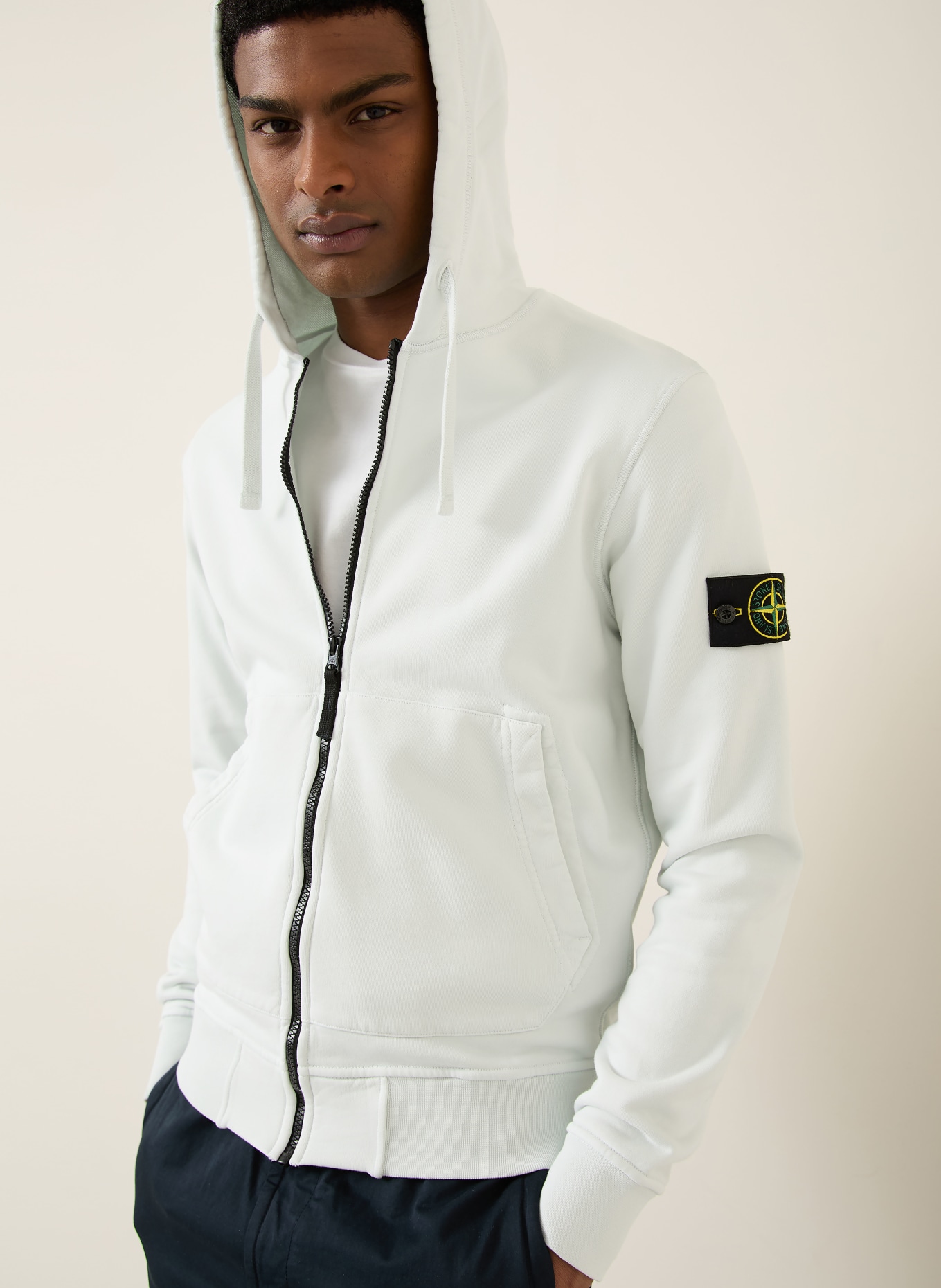 STONE ISLAND sweat à capuche: BLEU CLAIR