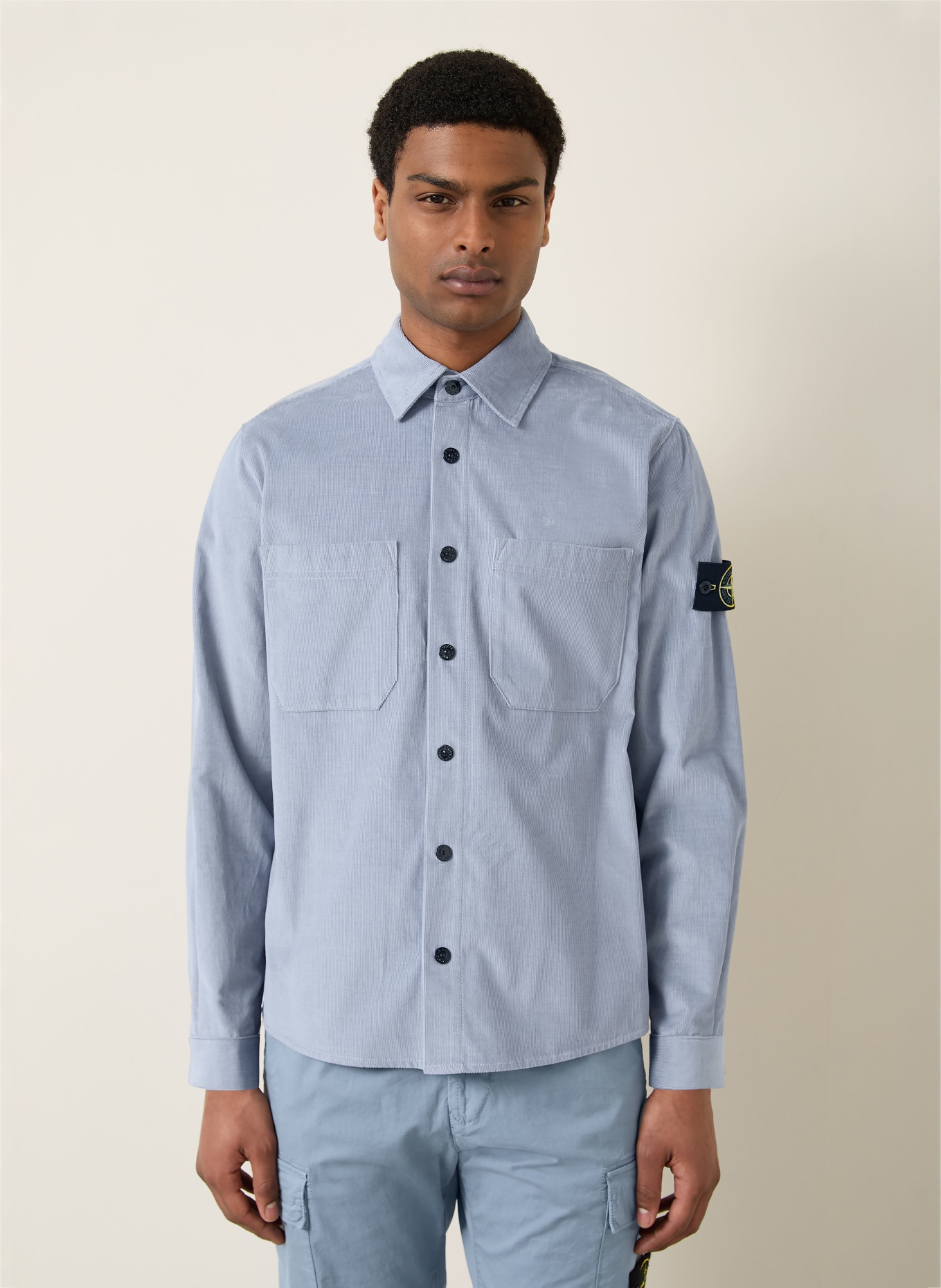 STONE ISLAND Veste en velours côtelé: BLEU CLAIR