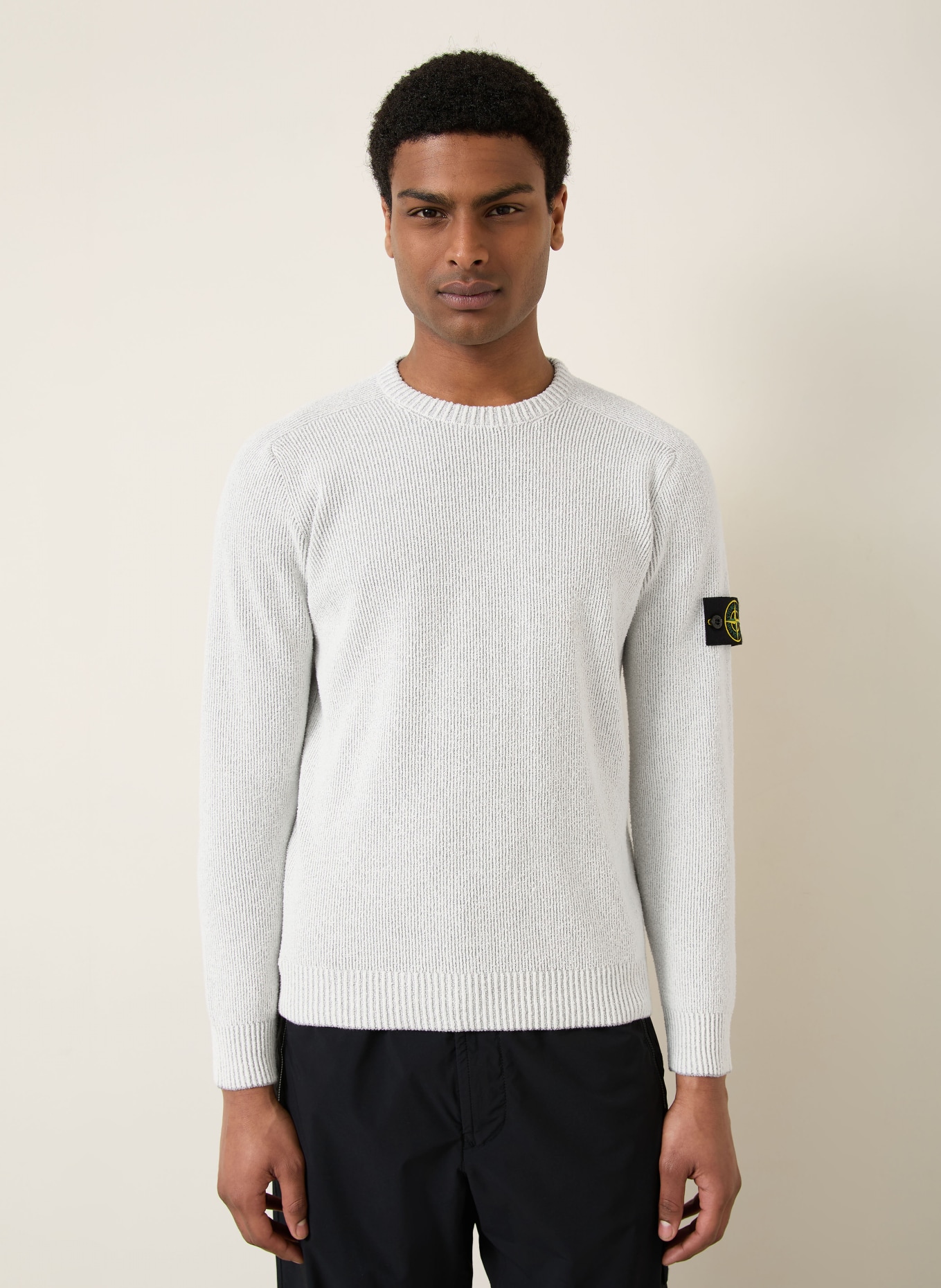STONE ISLAND sweater: LIGHT GRAY / DARK GRAY